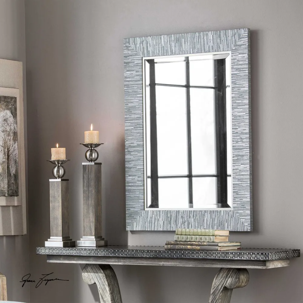 Landen Rectangular Wall Mirror - Silver