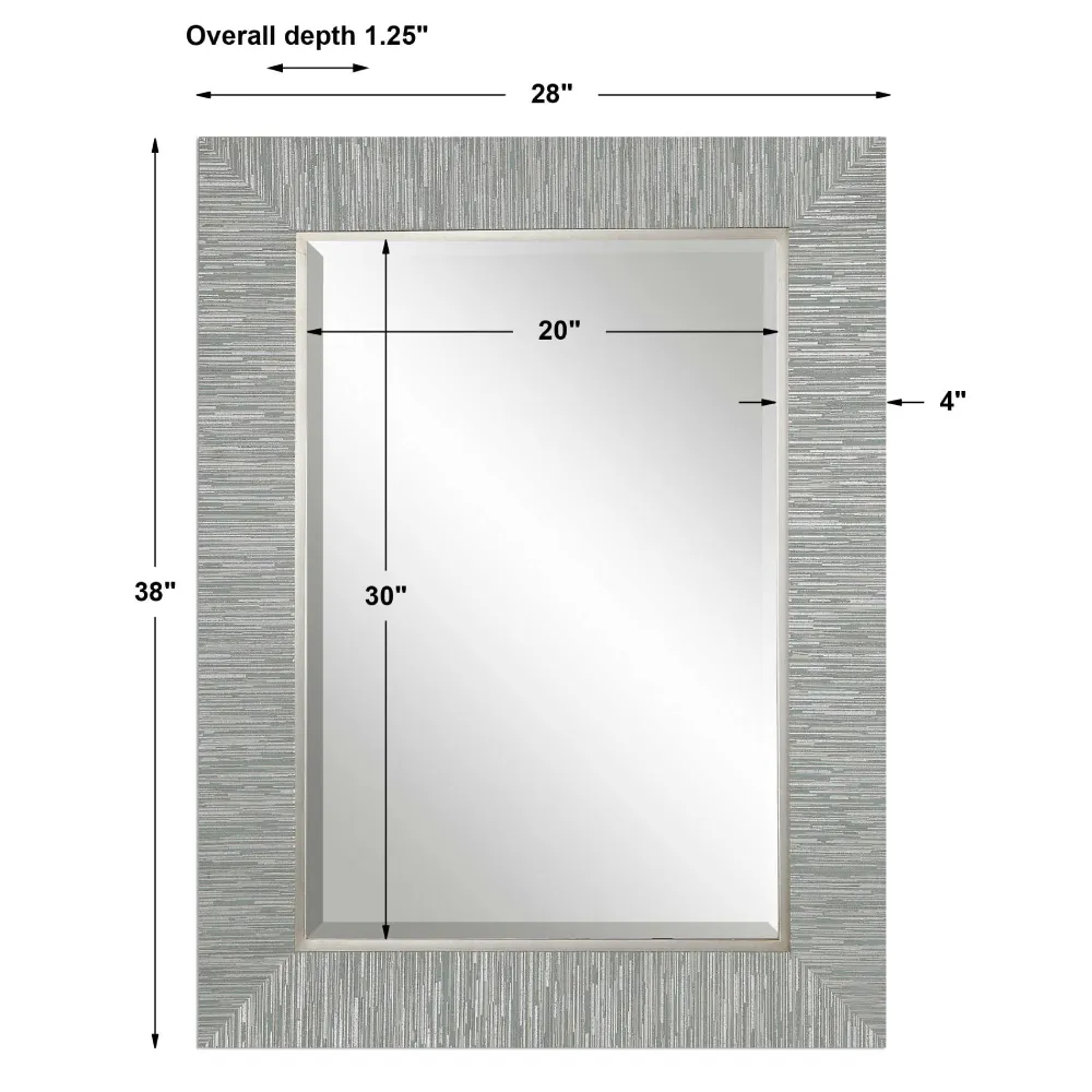 Landen Rectangular Wall Mirror - Silver