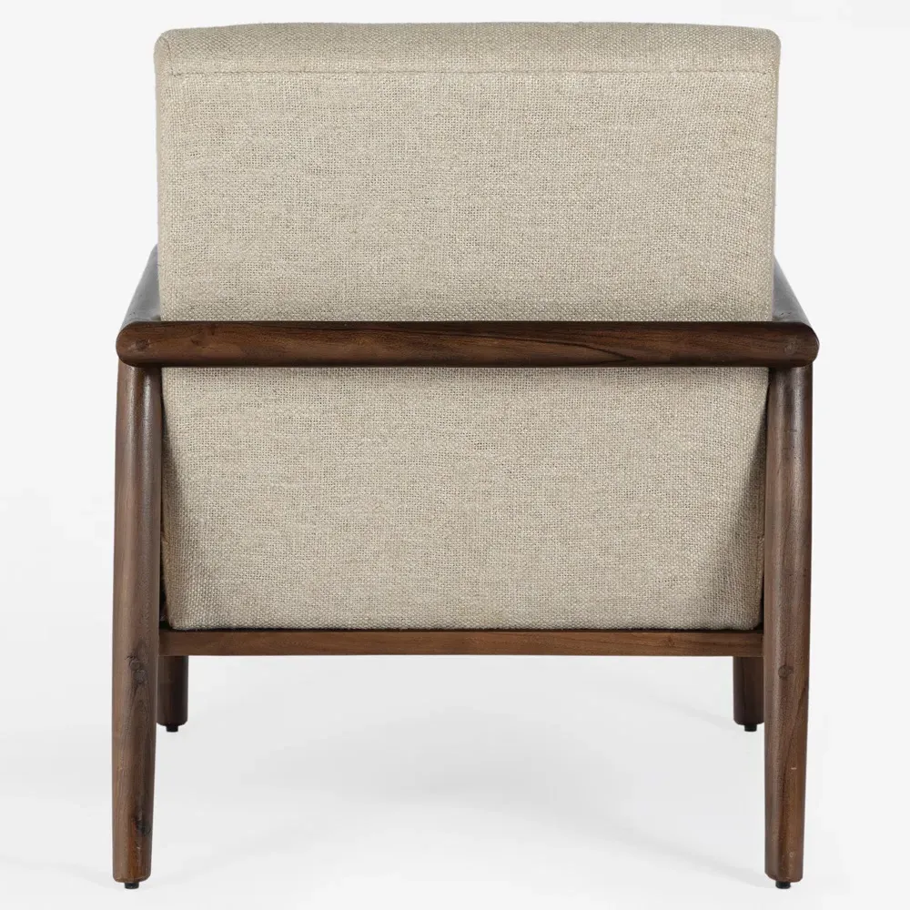 Lando Cane Wood Arm Chair - Beige