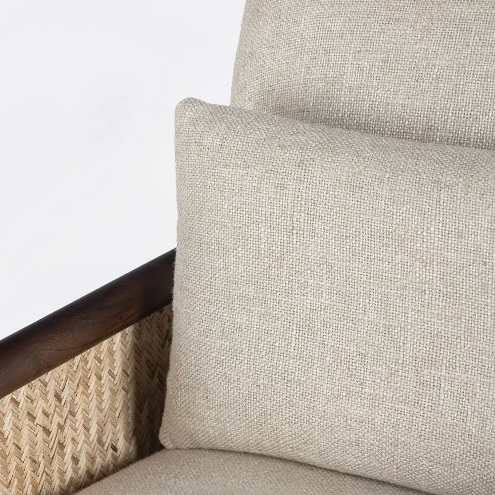 Lando Cane Wood Arm Chair - Beige