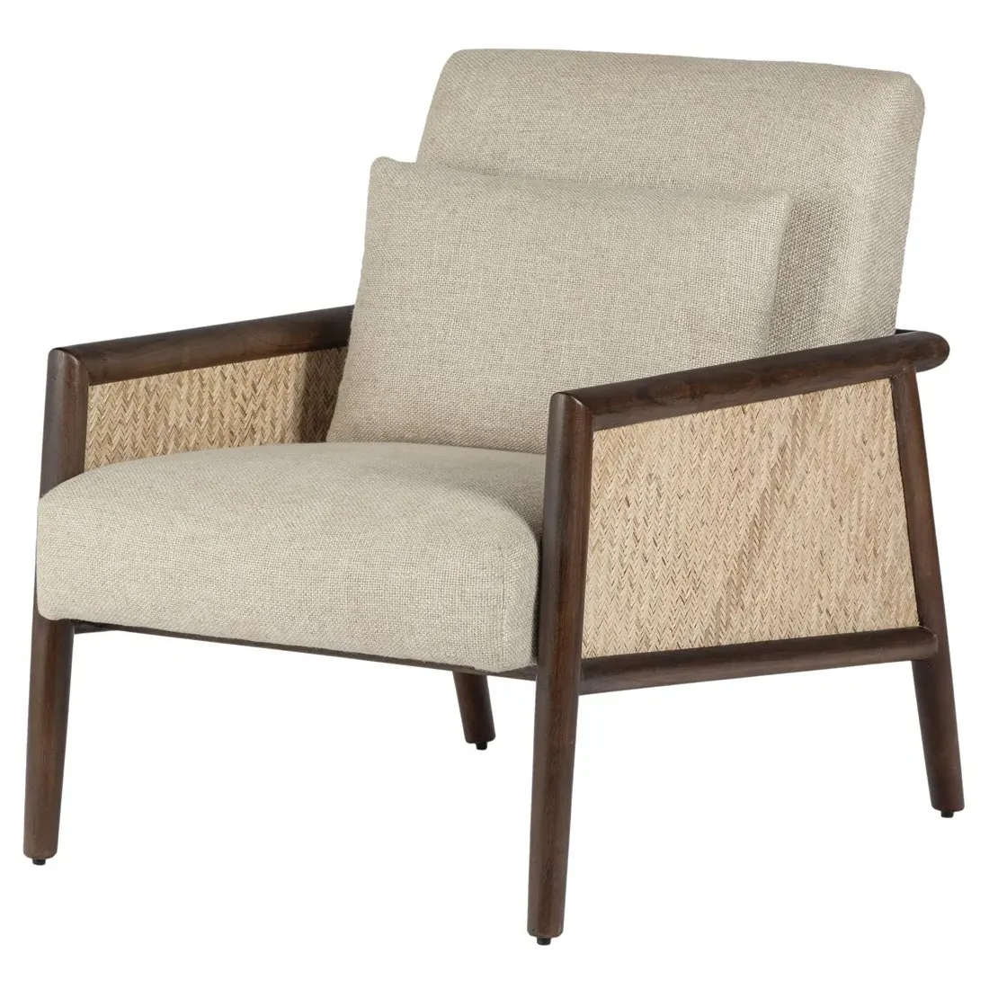 Lando Cane Wood Arm Chair - Beige image