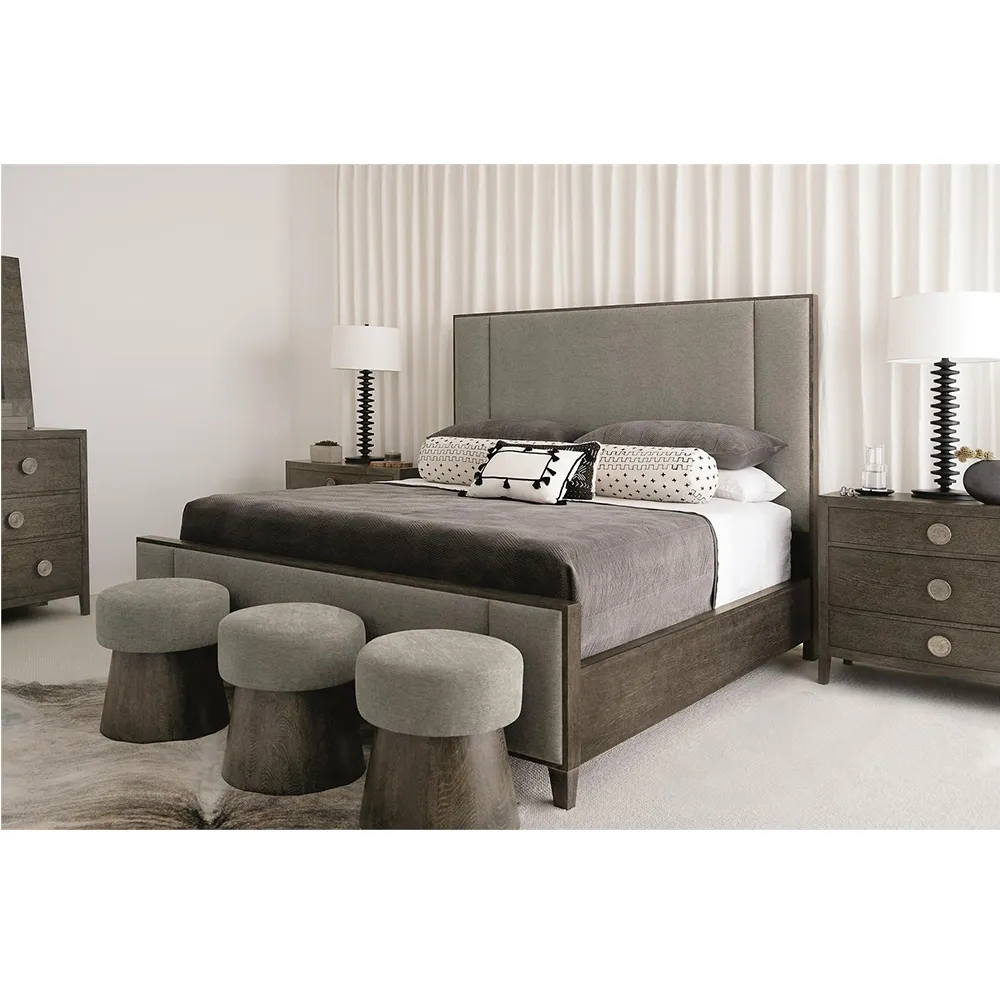 Landon California King Panel Bed - Grey, Wood