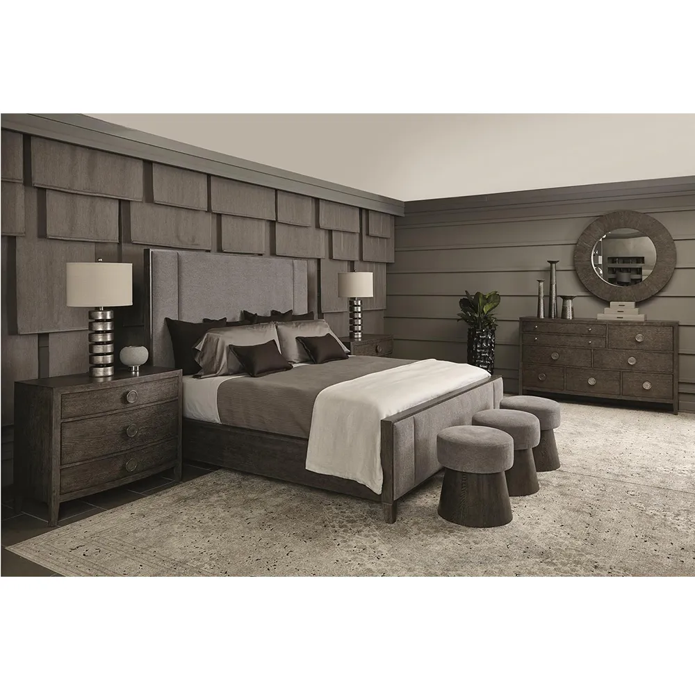 Landon California King Panel Bed - Grey, Wood
