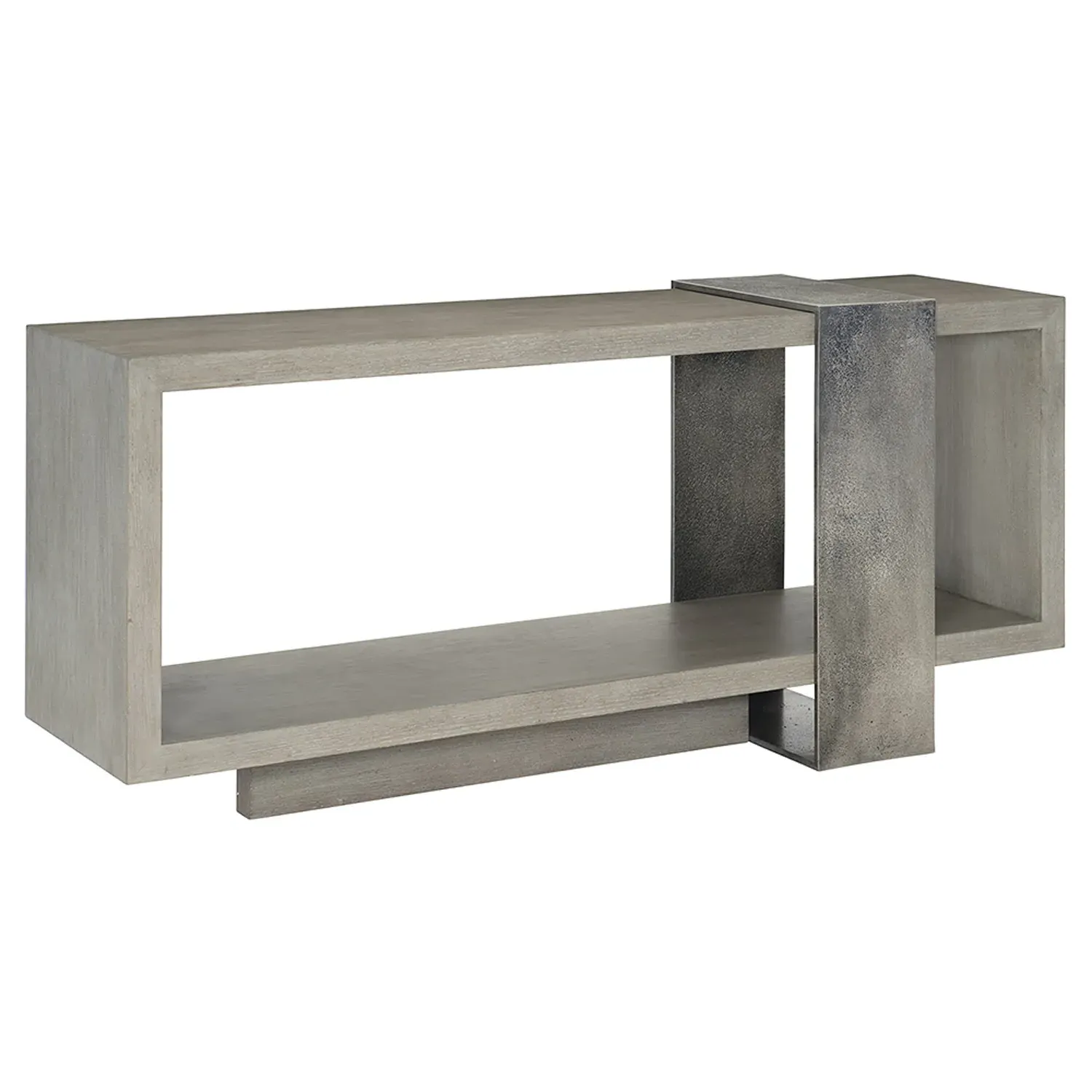 Landon Console Table with Shelf - Grey, Wood