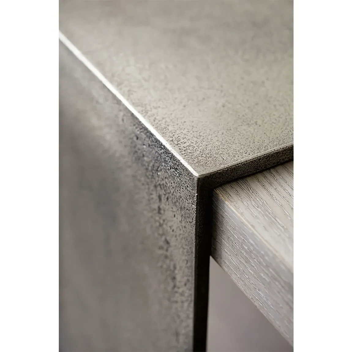 Landon Console Table with Shelf - Grey, Wood