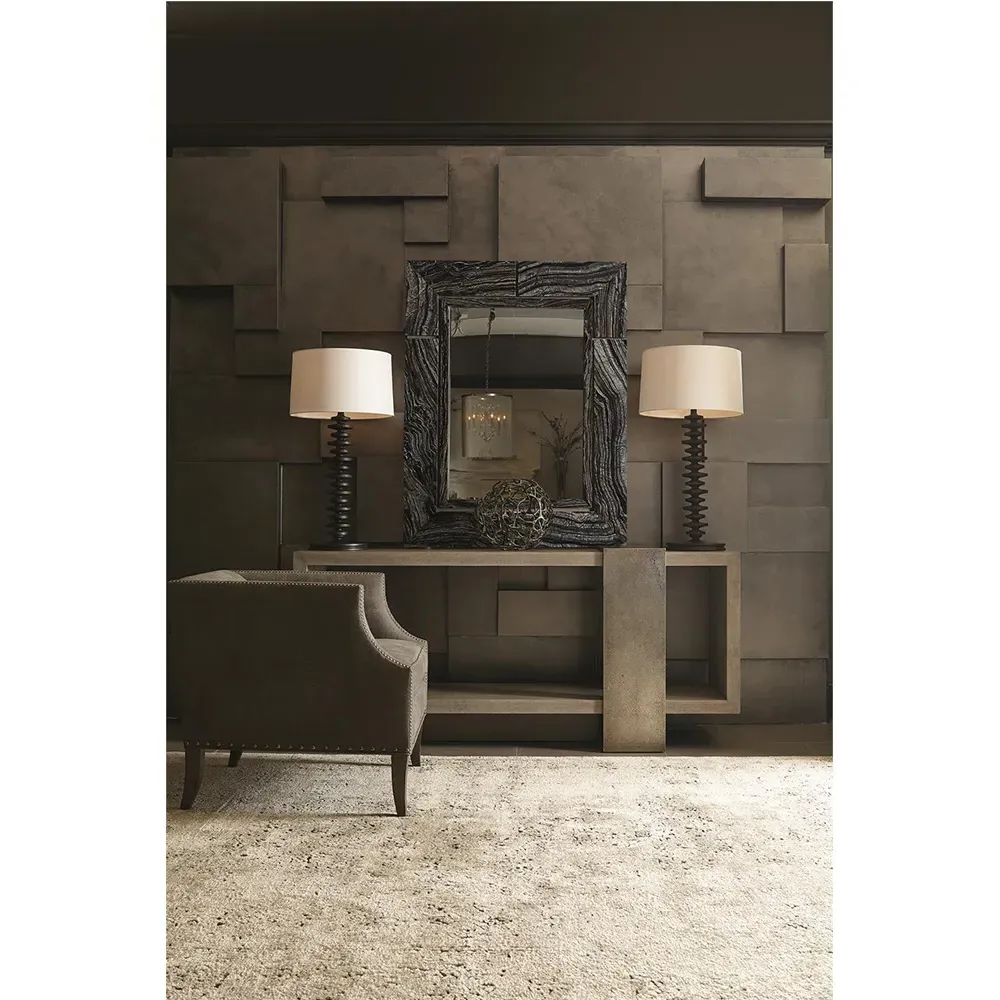 Landon Console Table with Shelf - Grey, Wood