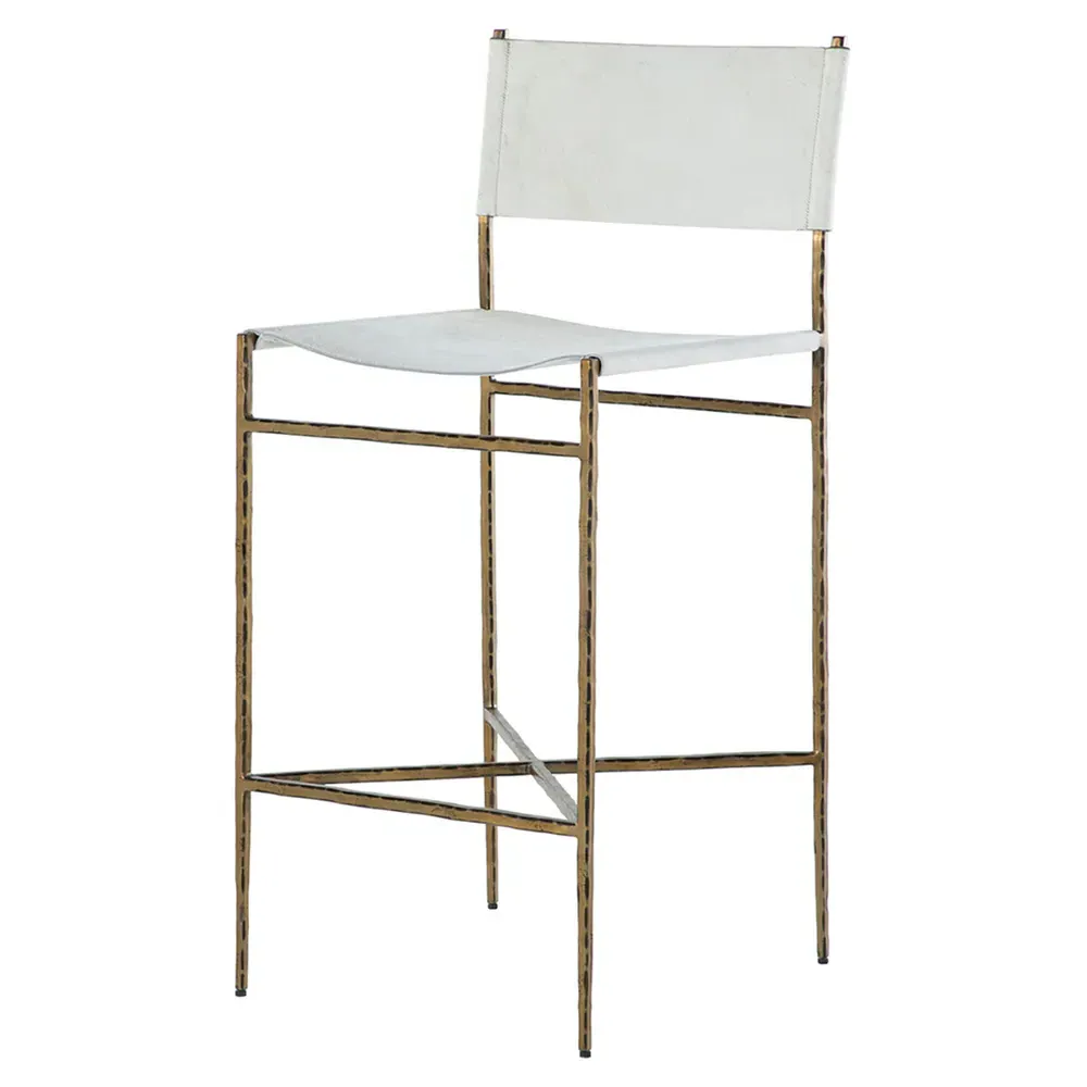 Landon Hair On Hide Sling Bar Stool - Gold, Iron