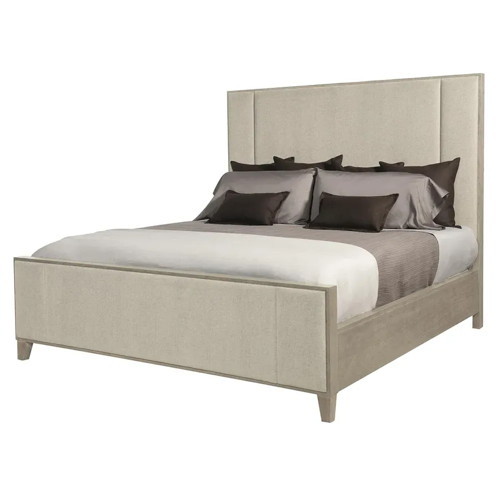 Landon King Size Panel Bed Frame - Beige, Wood