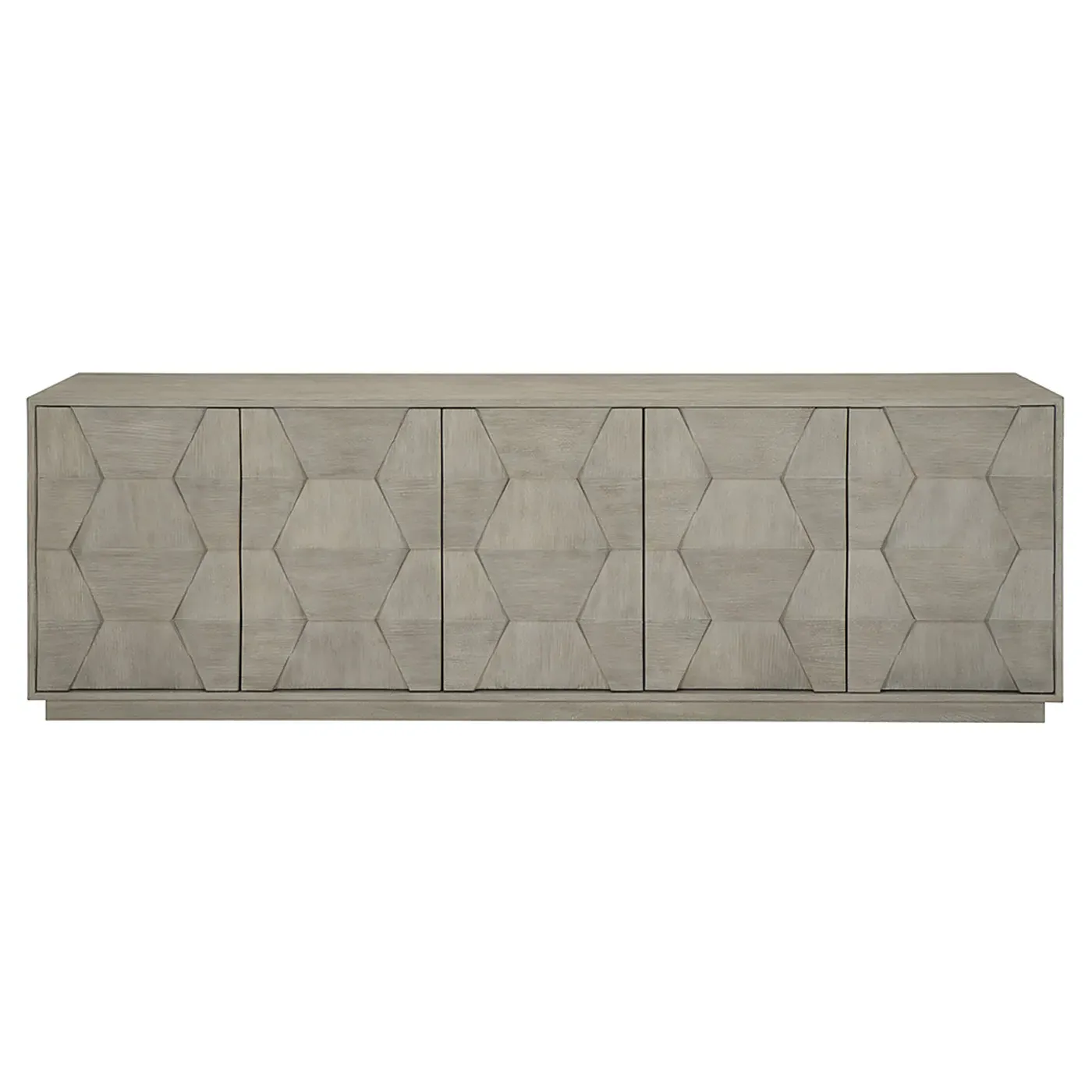 Landon Media Cabinet with Push-to-Open Doors - Grey, Ash Wood
