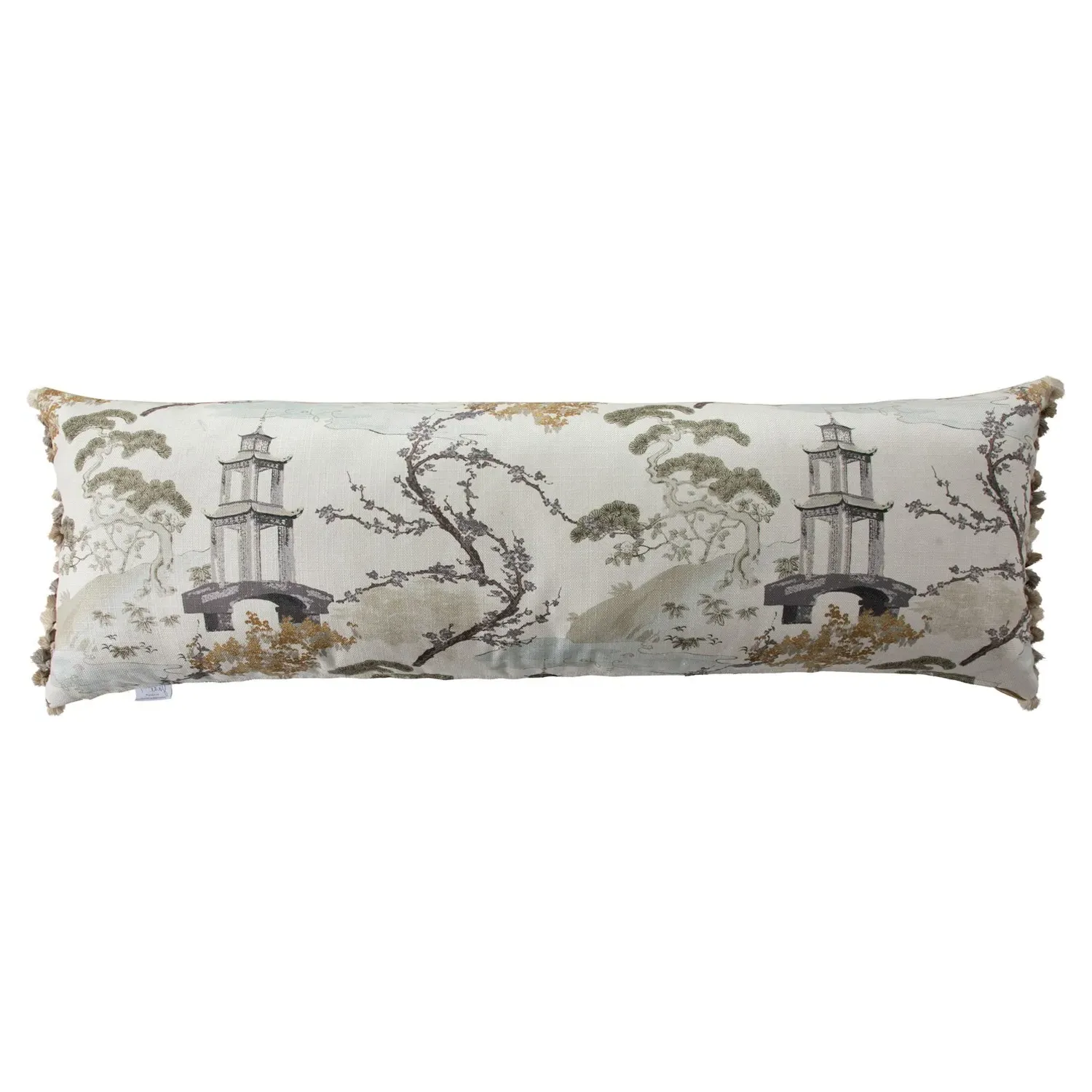 Landscape Tassel Lumbar Pillow - Off White, Cotton image