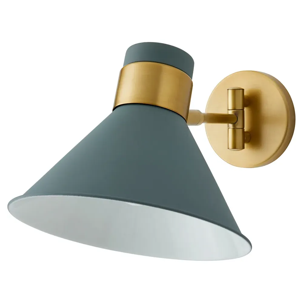 Lane Half Moon Sconce - Cadet Blue, Steel