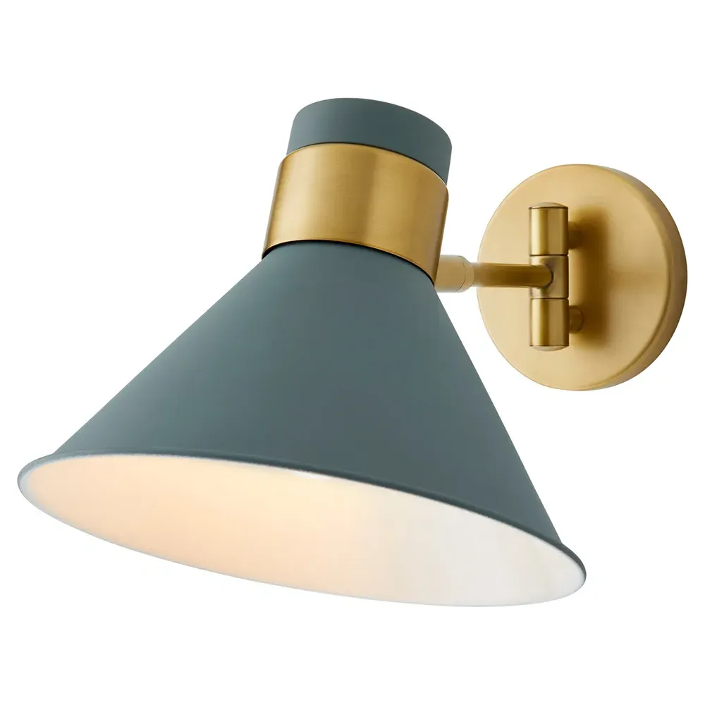 Lane Half Moon Sconce - Cadet Blue, Steel