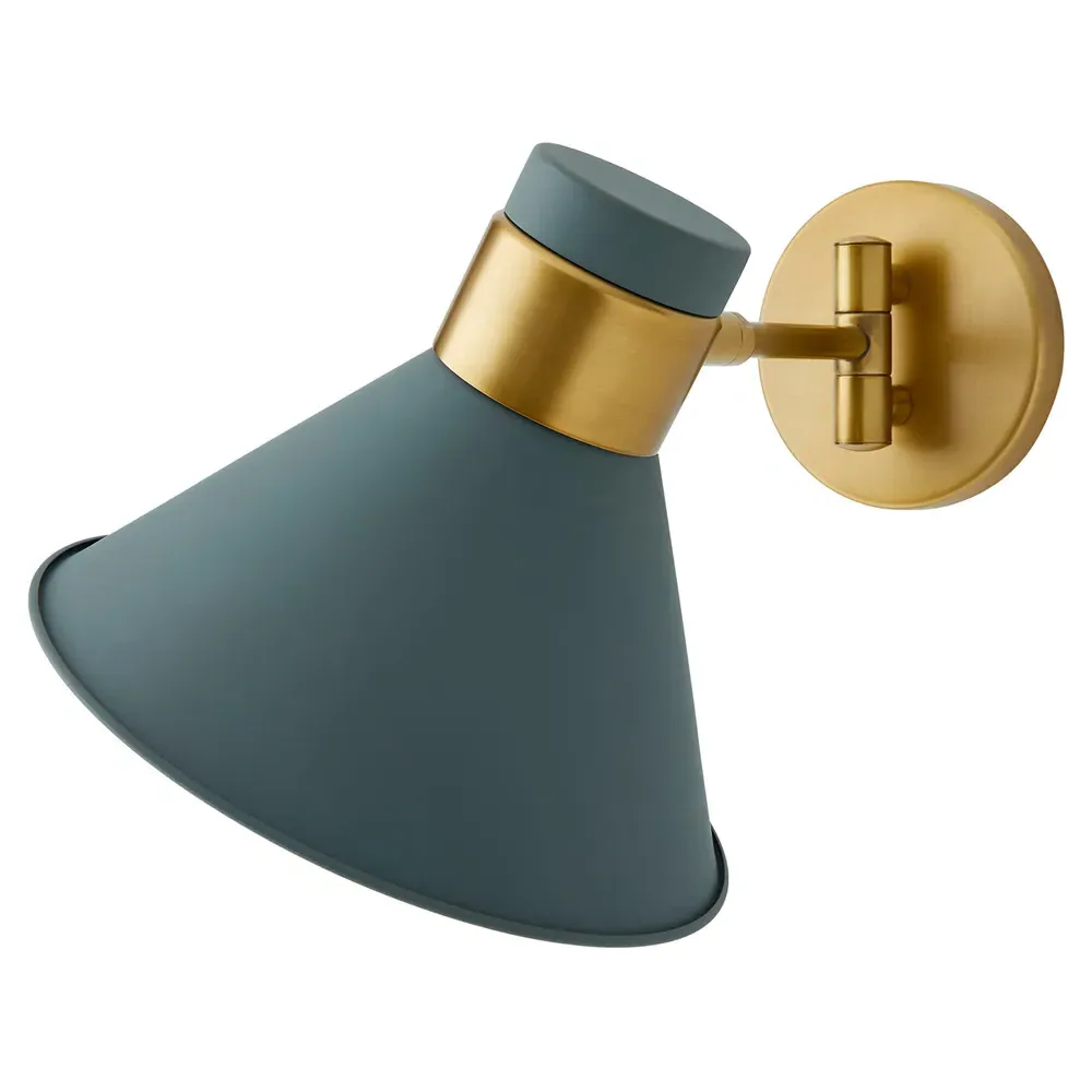 Lane Half Moon Sconce - Cadet Blue, Steel