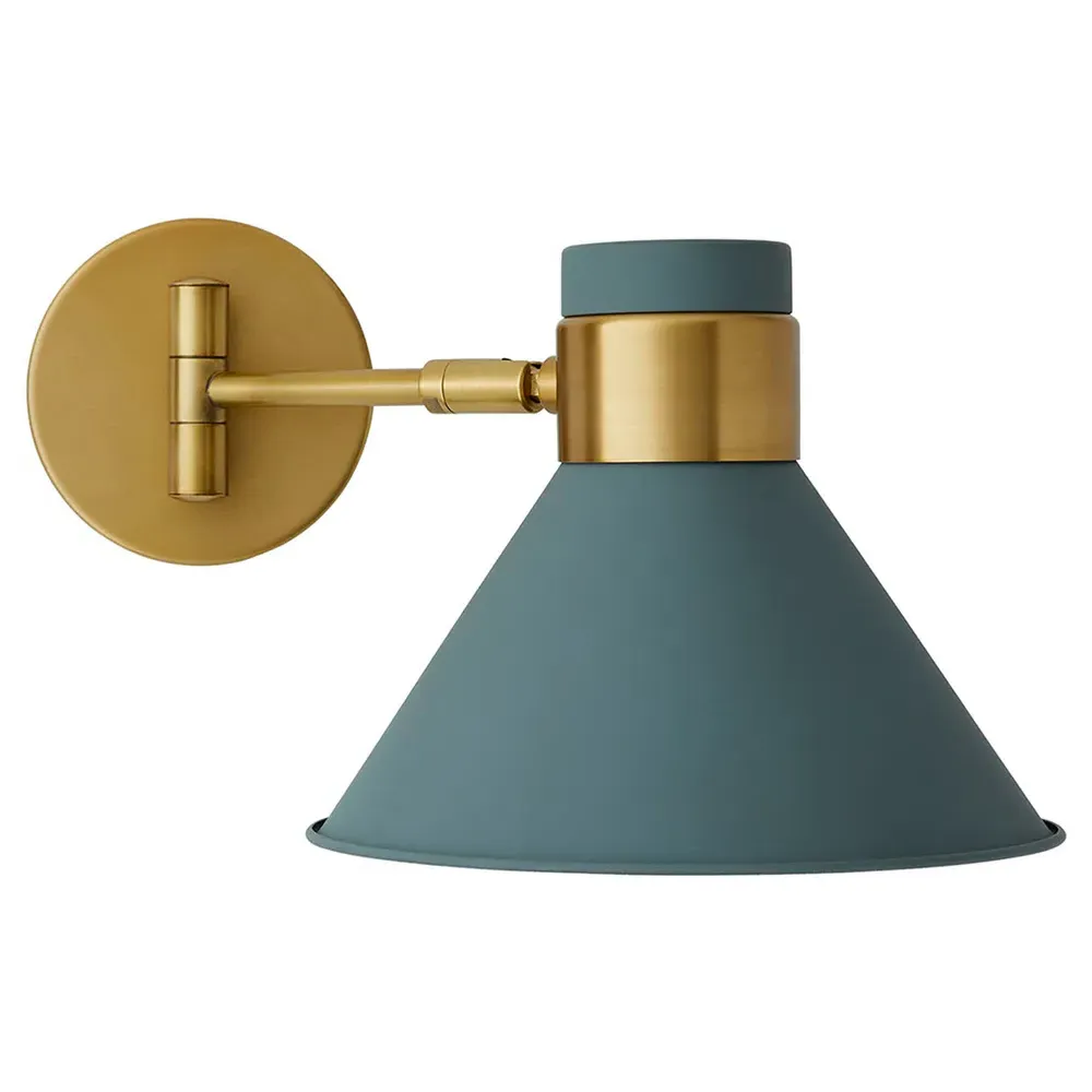 Lane Half Moon Sconce - Cadet Blue, Steel