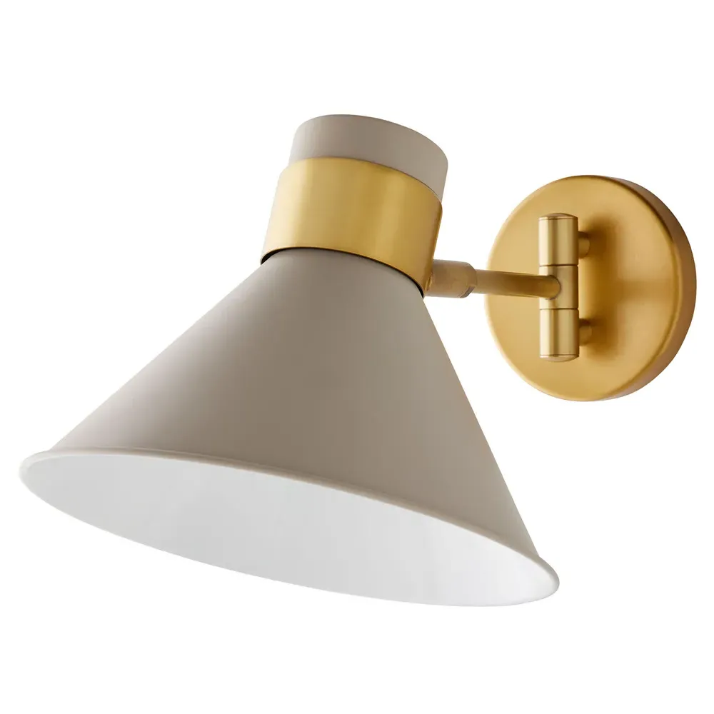 Lane Half Moon Sconce - Taupe, Steel