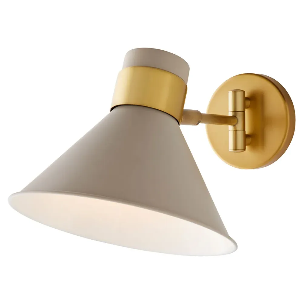 Lane Half Moon Sconce - Taupe, Steel