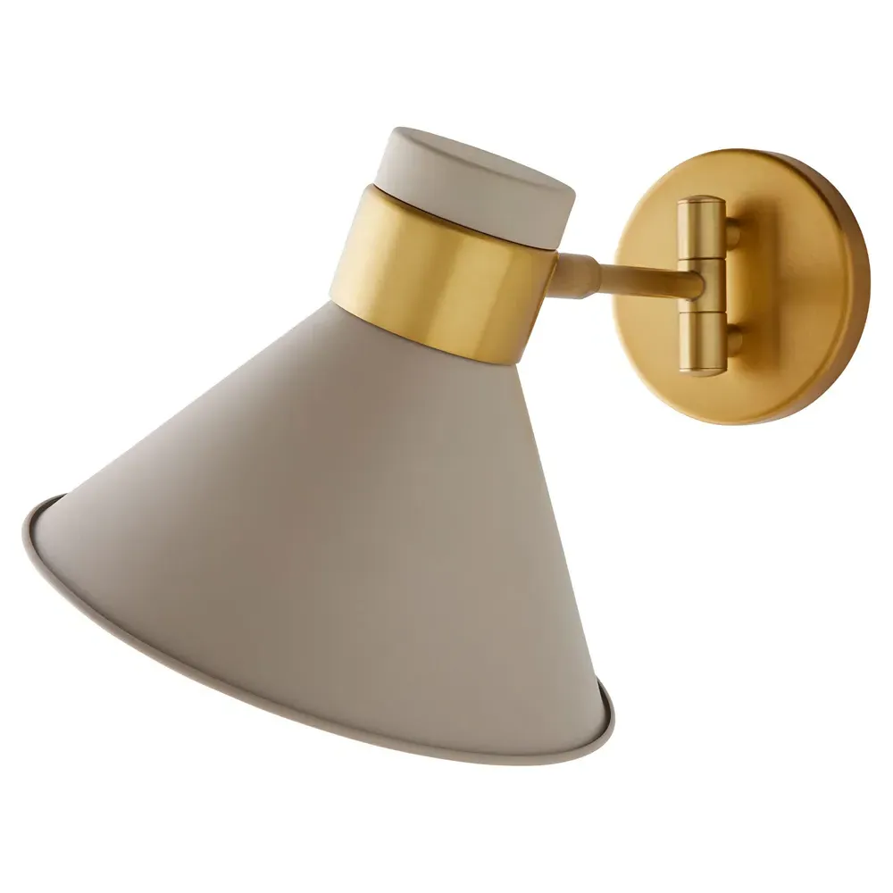 Lane Half Moon Sconce - Taupe, Steel