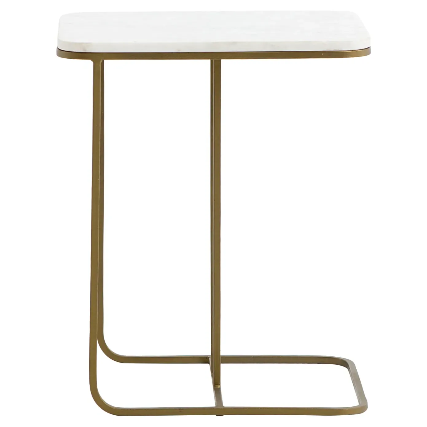Lanet Regency Tuck End Table - White, Marble
