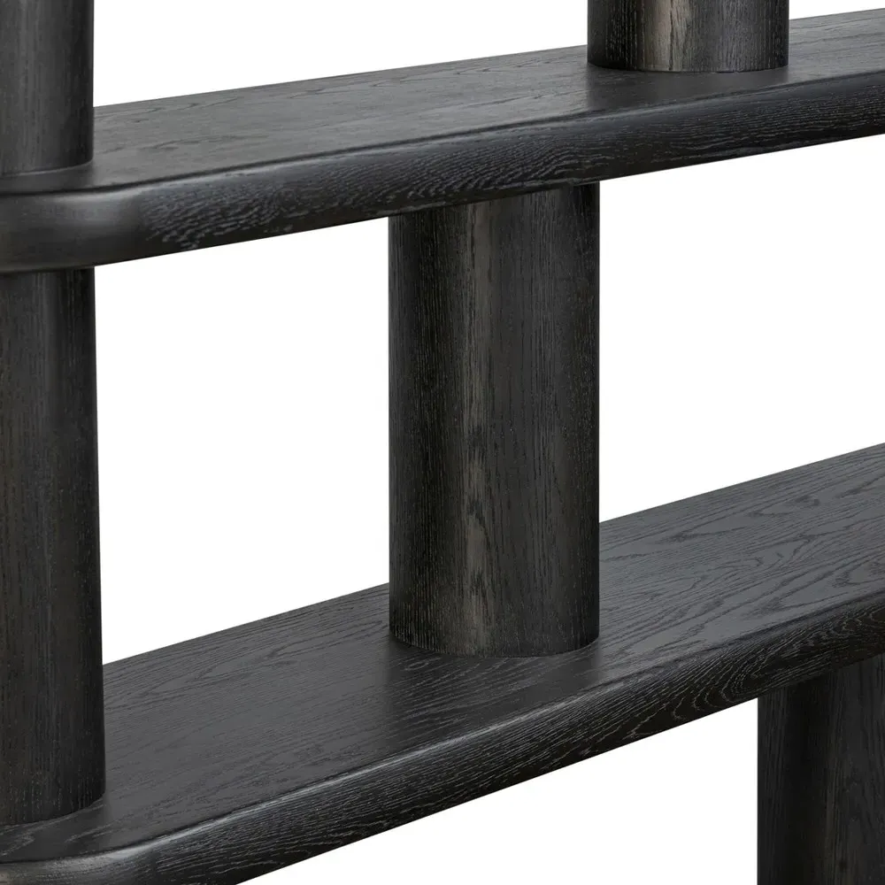 Laney Bookcase - Black, Oak Wood