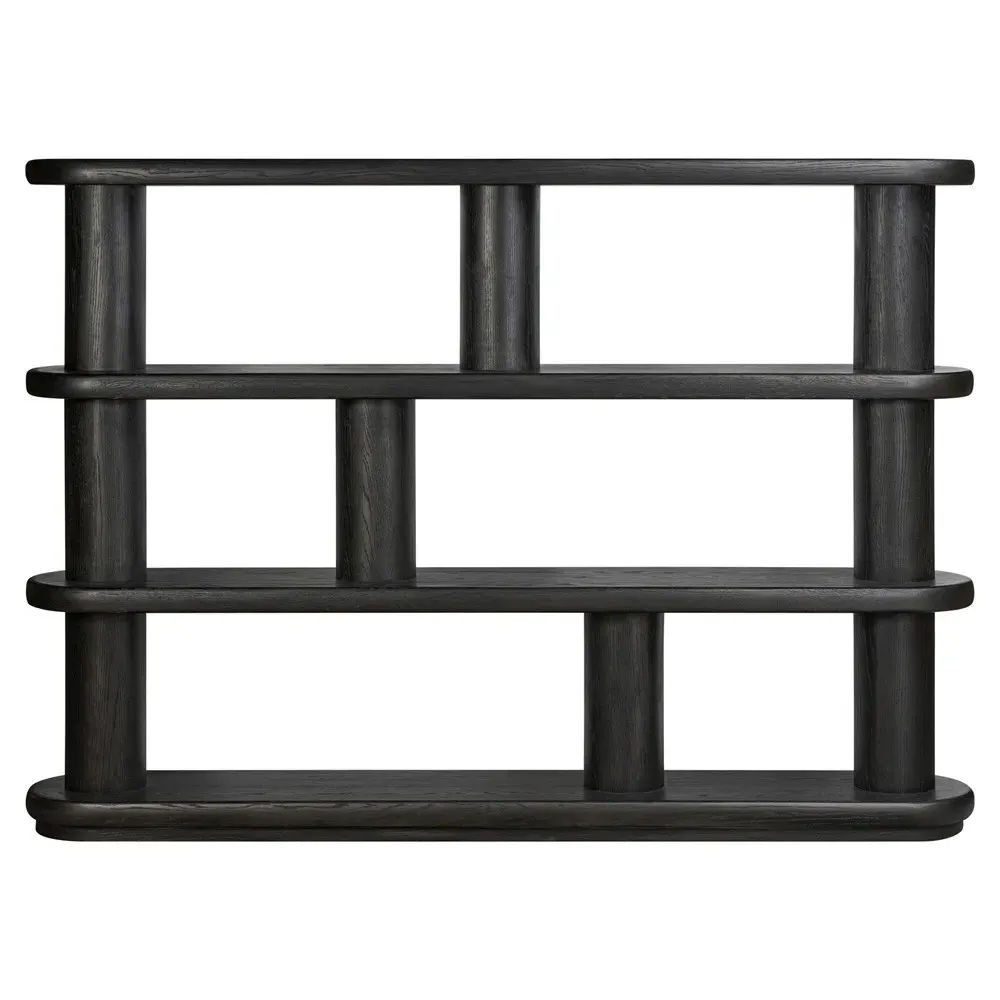 Laney Bookcase - Black, Oak Wood image