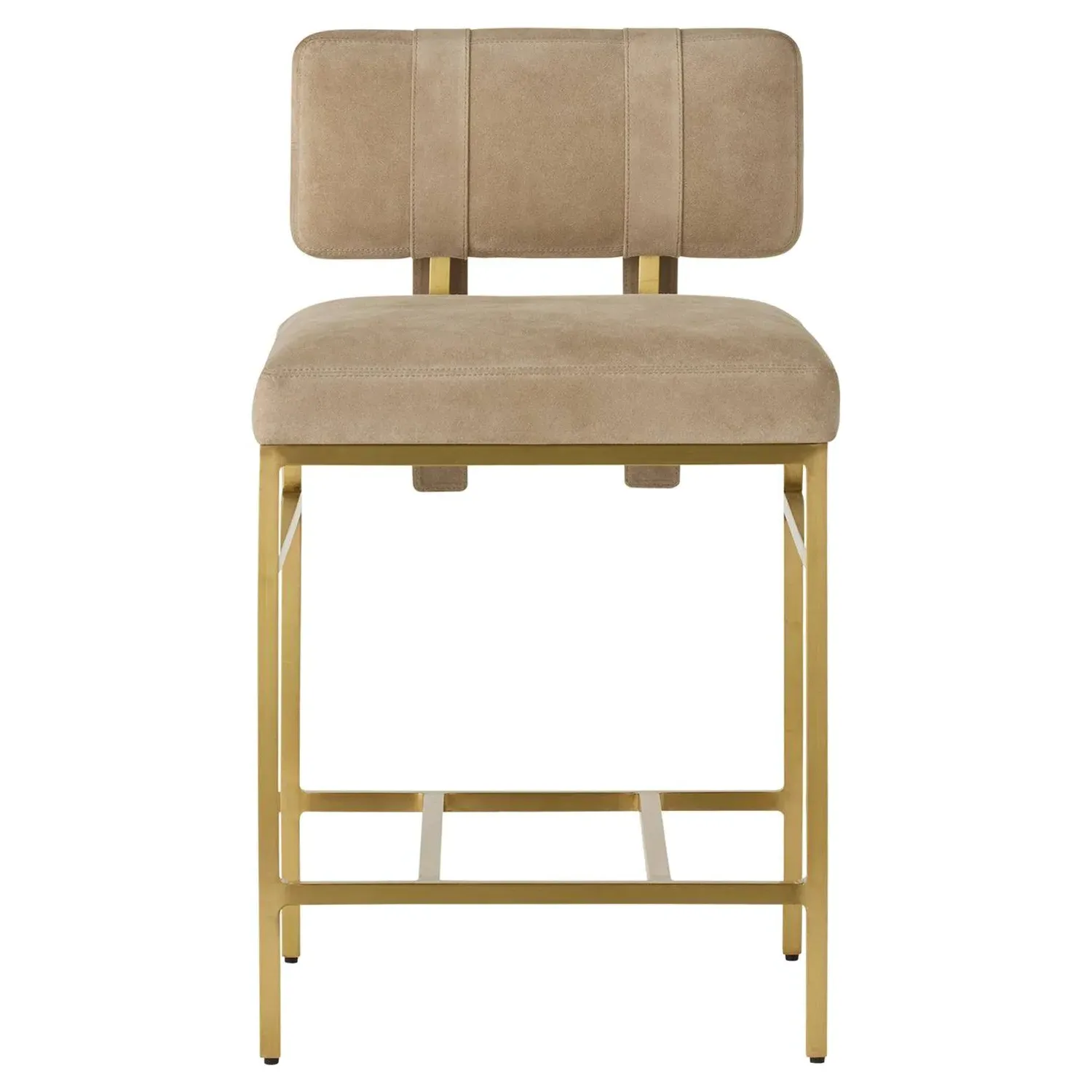 Laney Counter Stool - Taupe, Antique Brass image