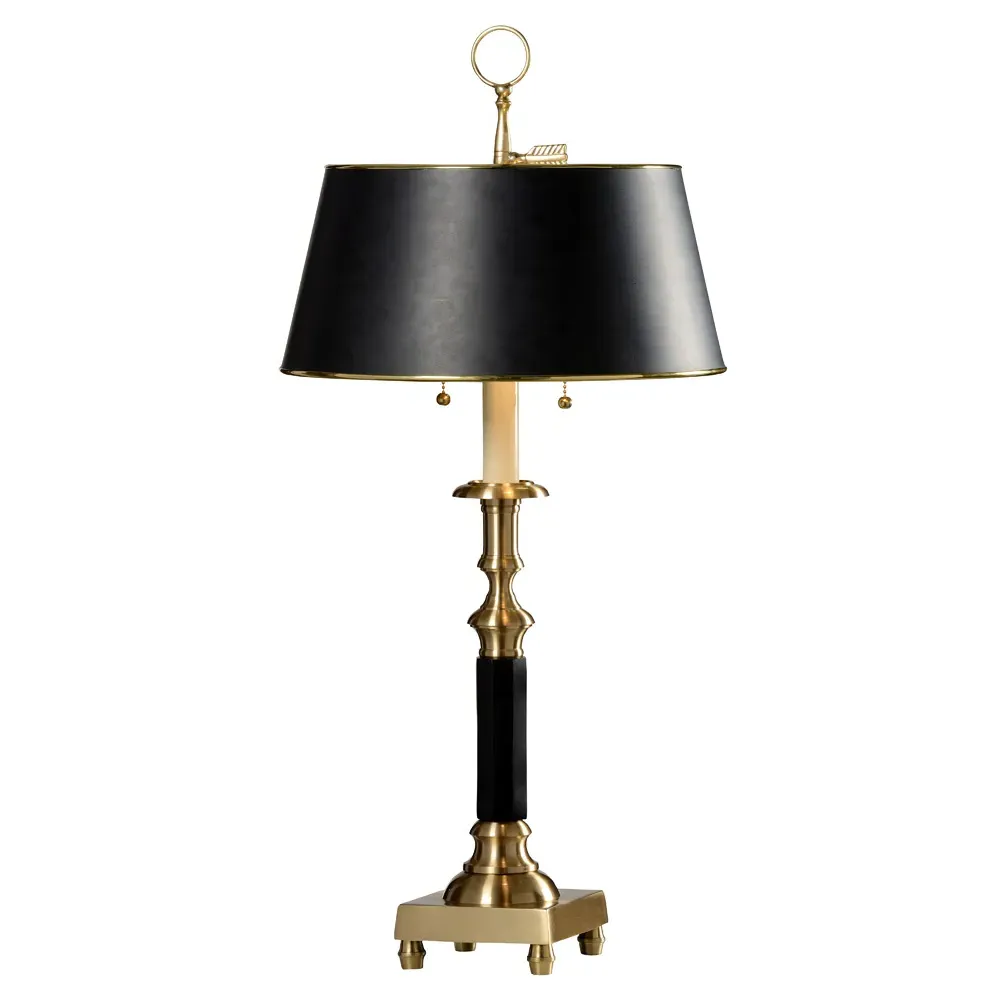 Langston Candlestick Table Lamp - Black, Cast Brass