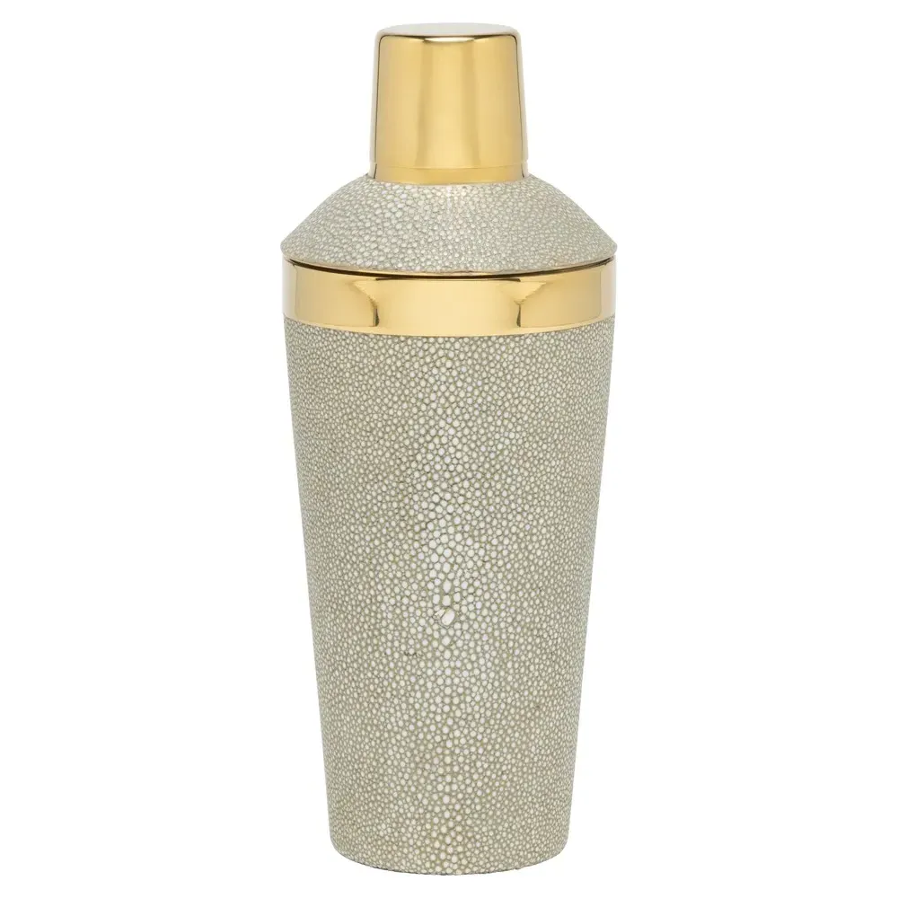 Langston Cocktail Shaker - Sand, Faux Shagreen