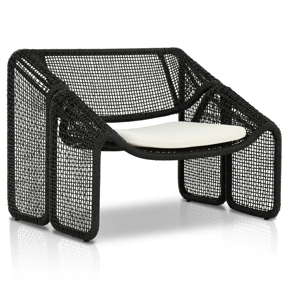 Lani Outdoor Lounge Chair - Black, Wicker