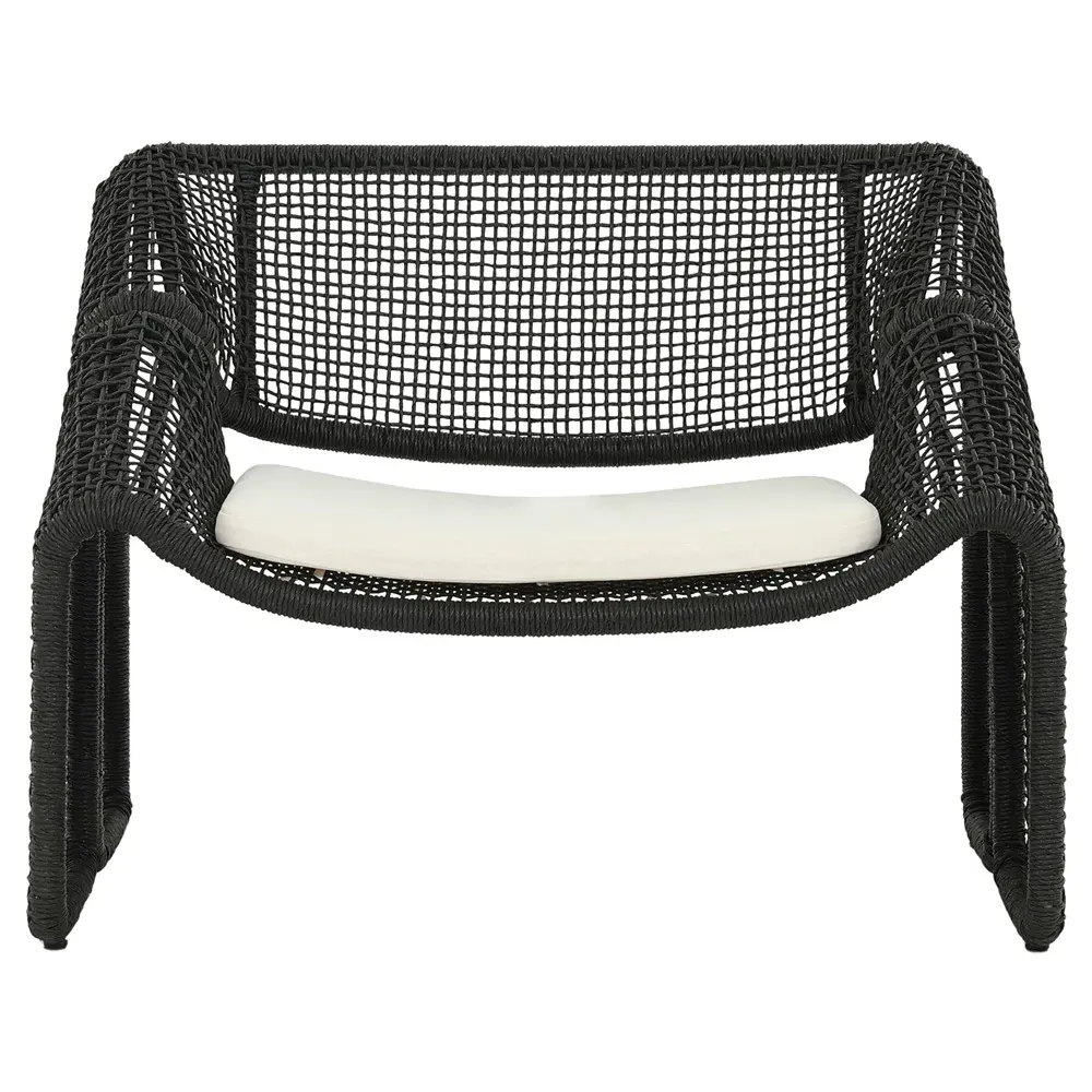 Lani Outdoor Lounge Chair - Black, Wicker image