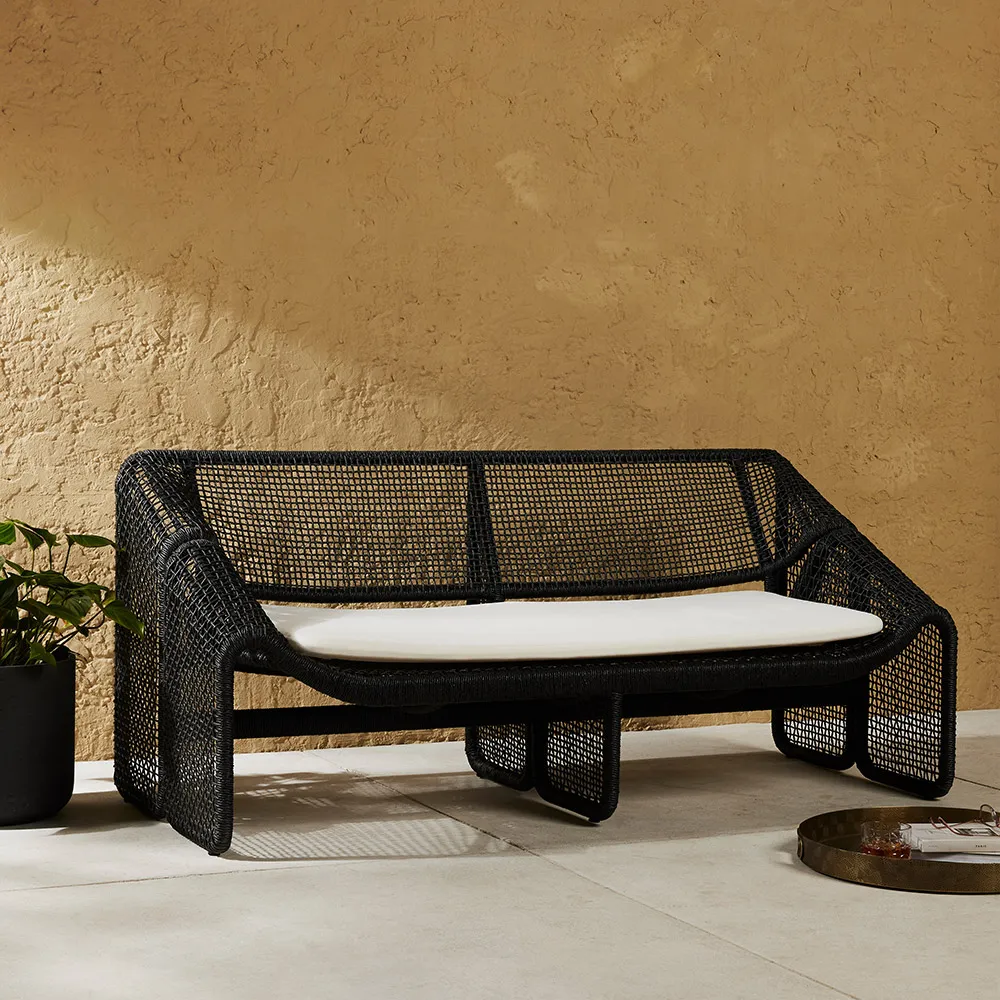 Lani Outdoor Sofa - Black, Wicker