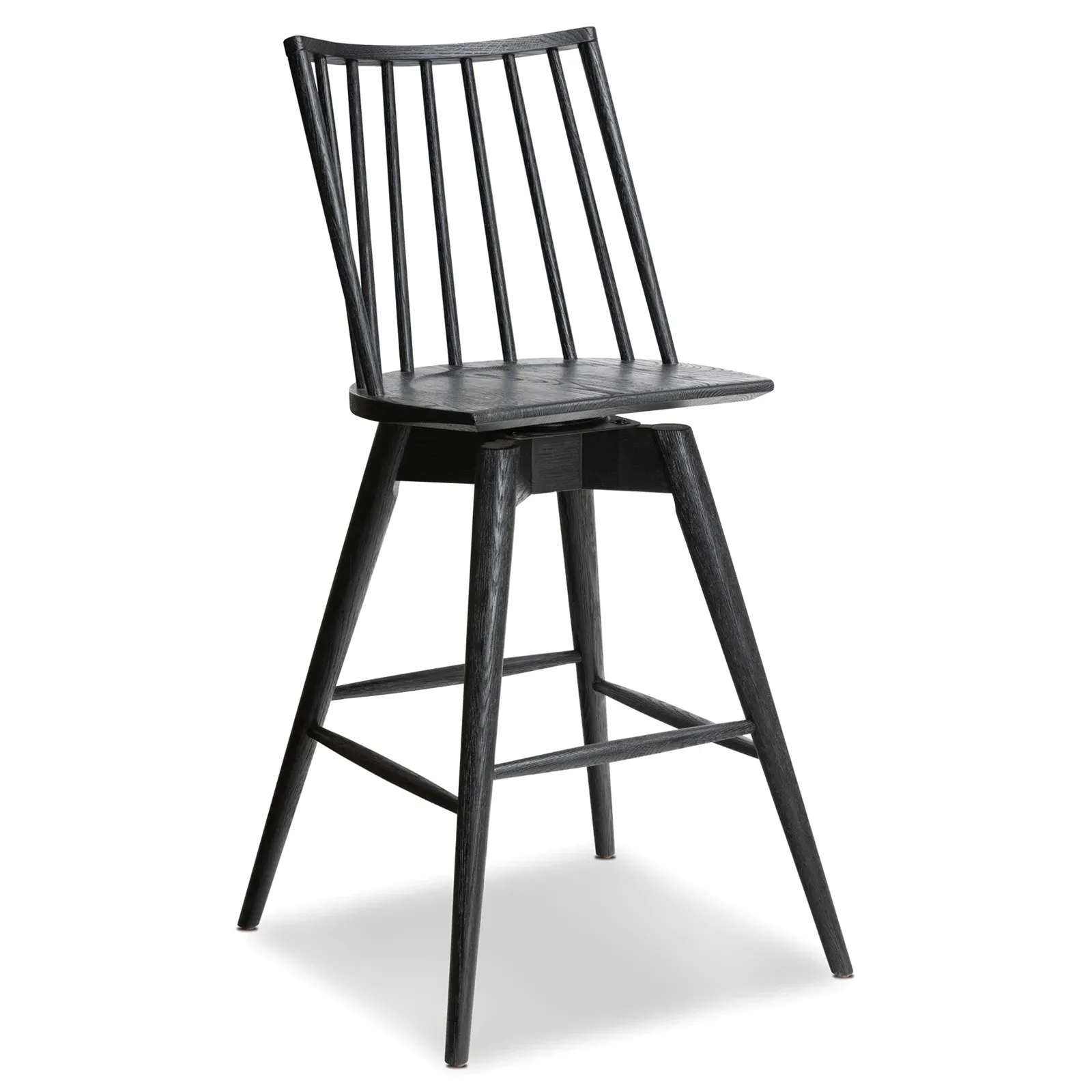 Lara Swivel Windsor Bar Stool - Black, Oak