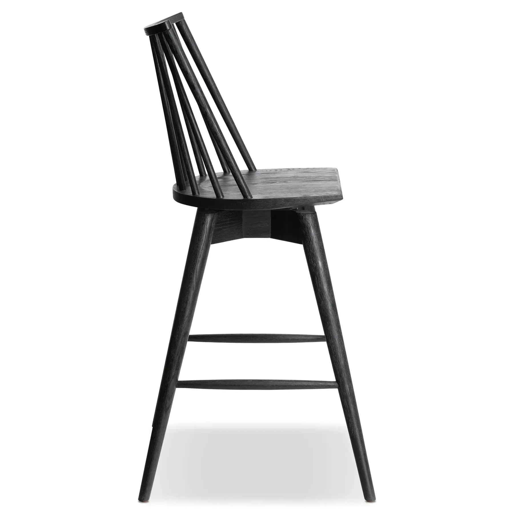 Lara Swivel Windsor Bar Stool - Black, Oak