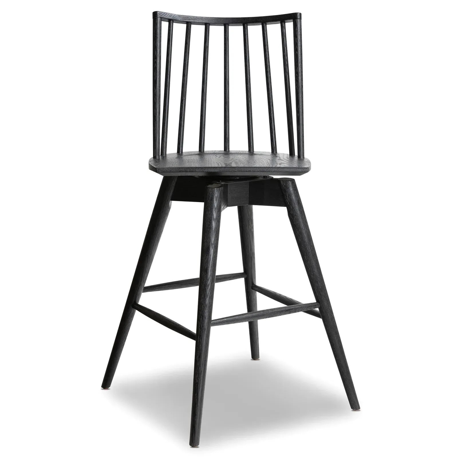 Lara Swivel Windsor Bar Stool - Black, Oak
