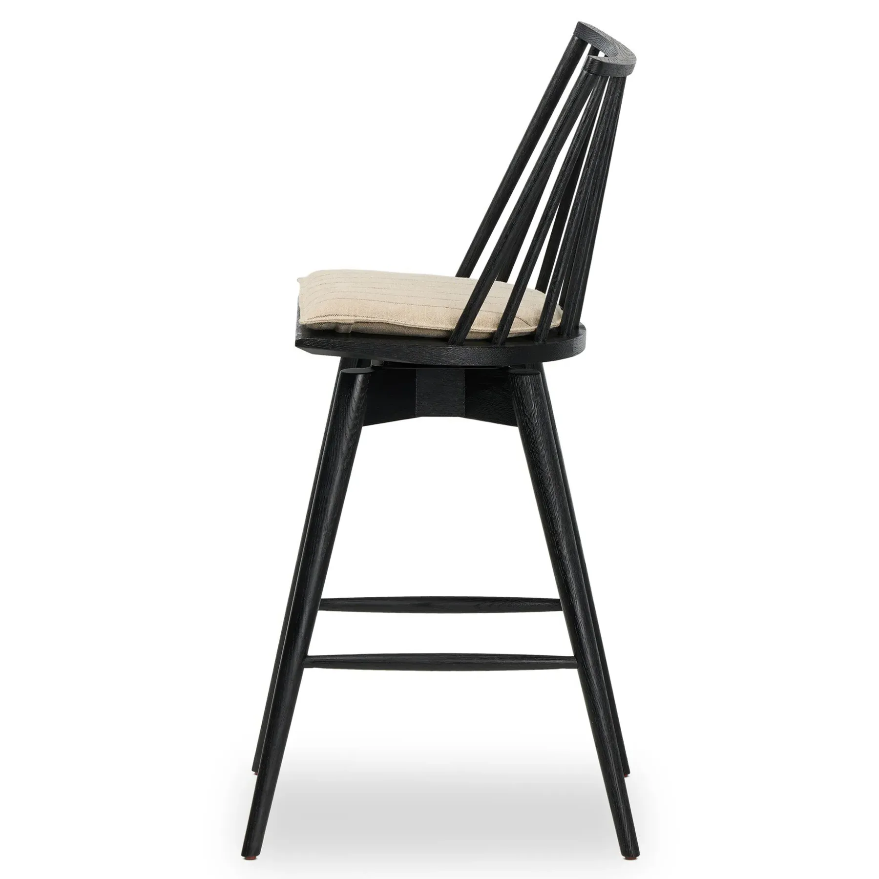 Lara Swivel Windsor Bar Stool - Black, Oak