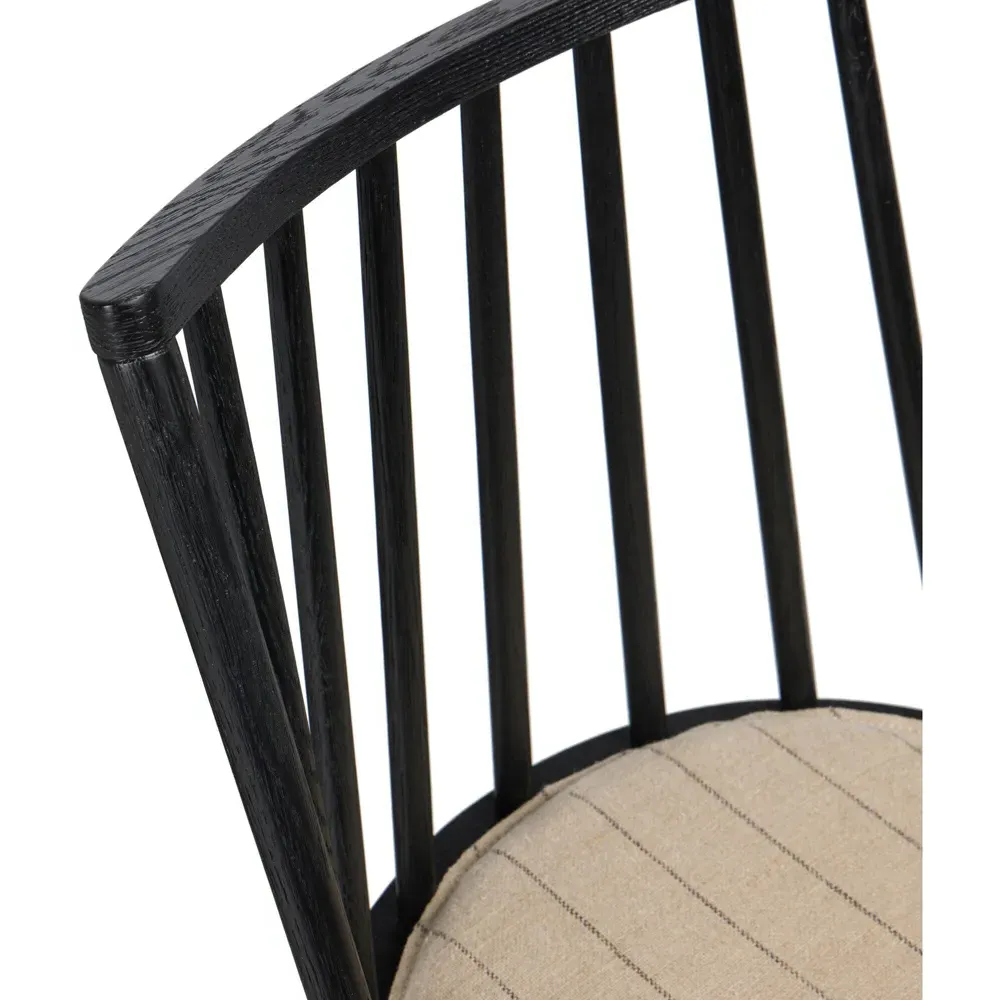 Lara Swivel Windsor Bar Stool - Black, Oak