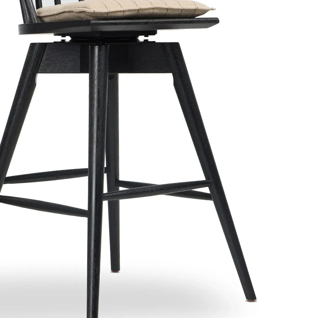 Lara Swivel Windsor Bar Stool - Black, Oak