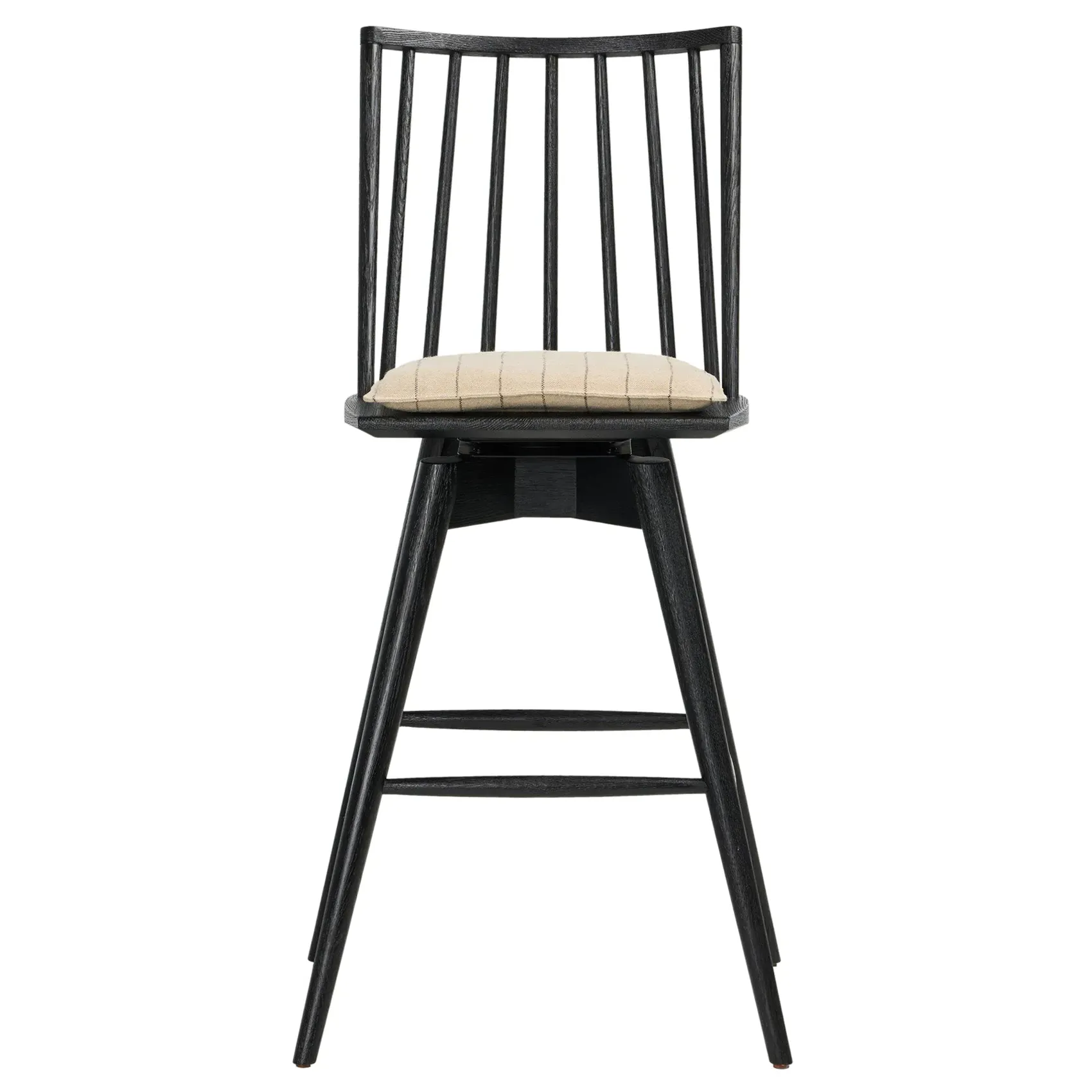 Lara Swivel Windsor Bar Stool - Black, Oak