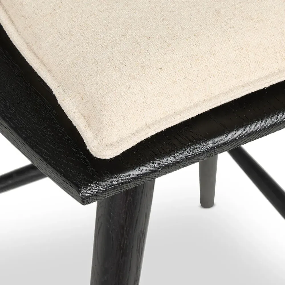 Lara Swivel Windsor Bar Stool - Cream, Oak