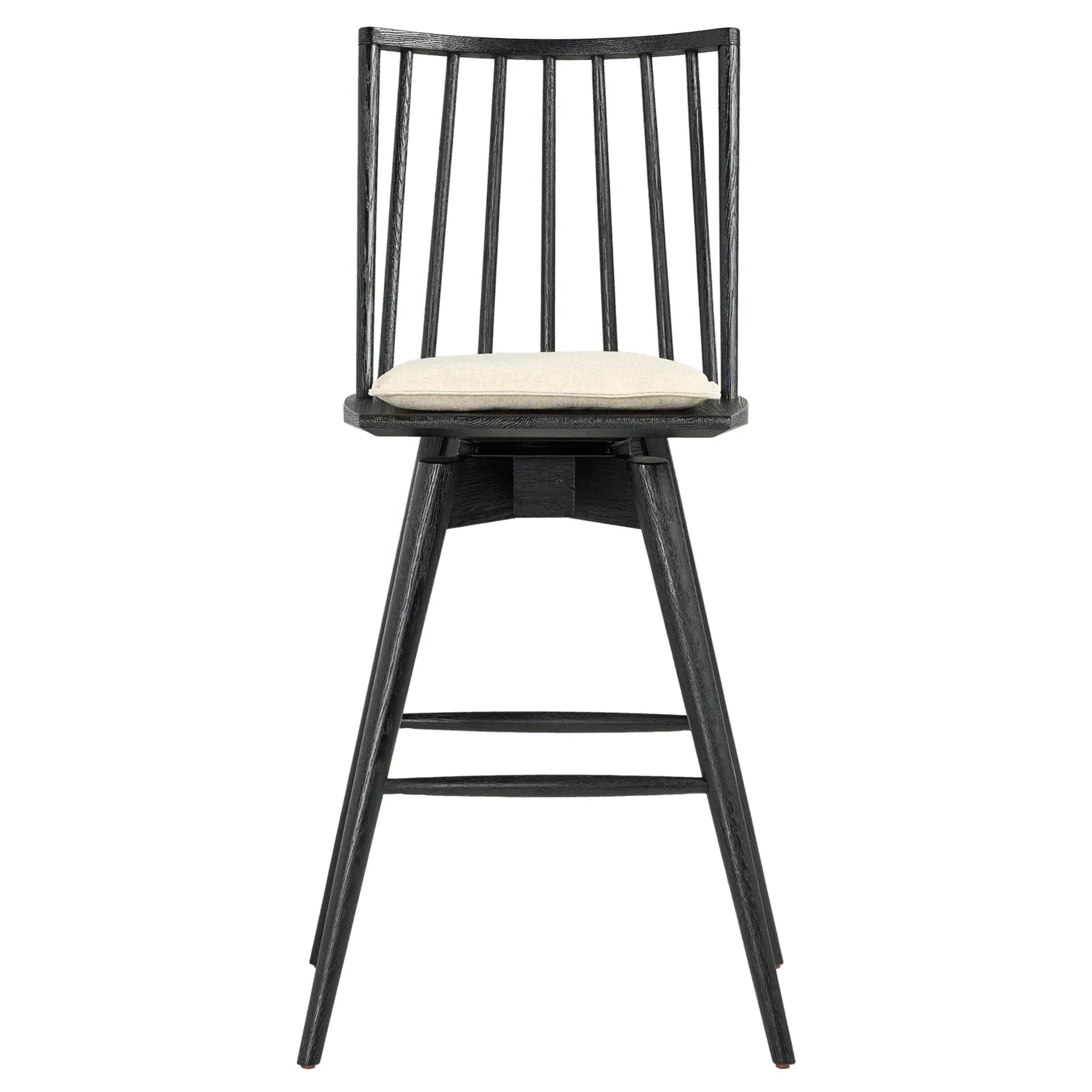 Lara Swivel Windsor Bar Stool - Cream, Oak