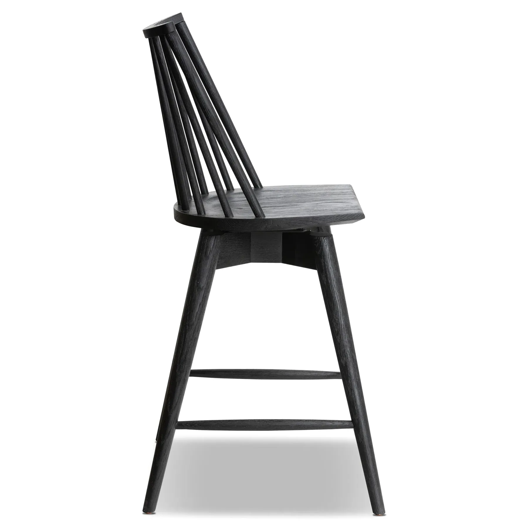 Lara Swivel Windsor Counter Stool - Black, Oak