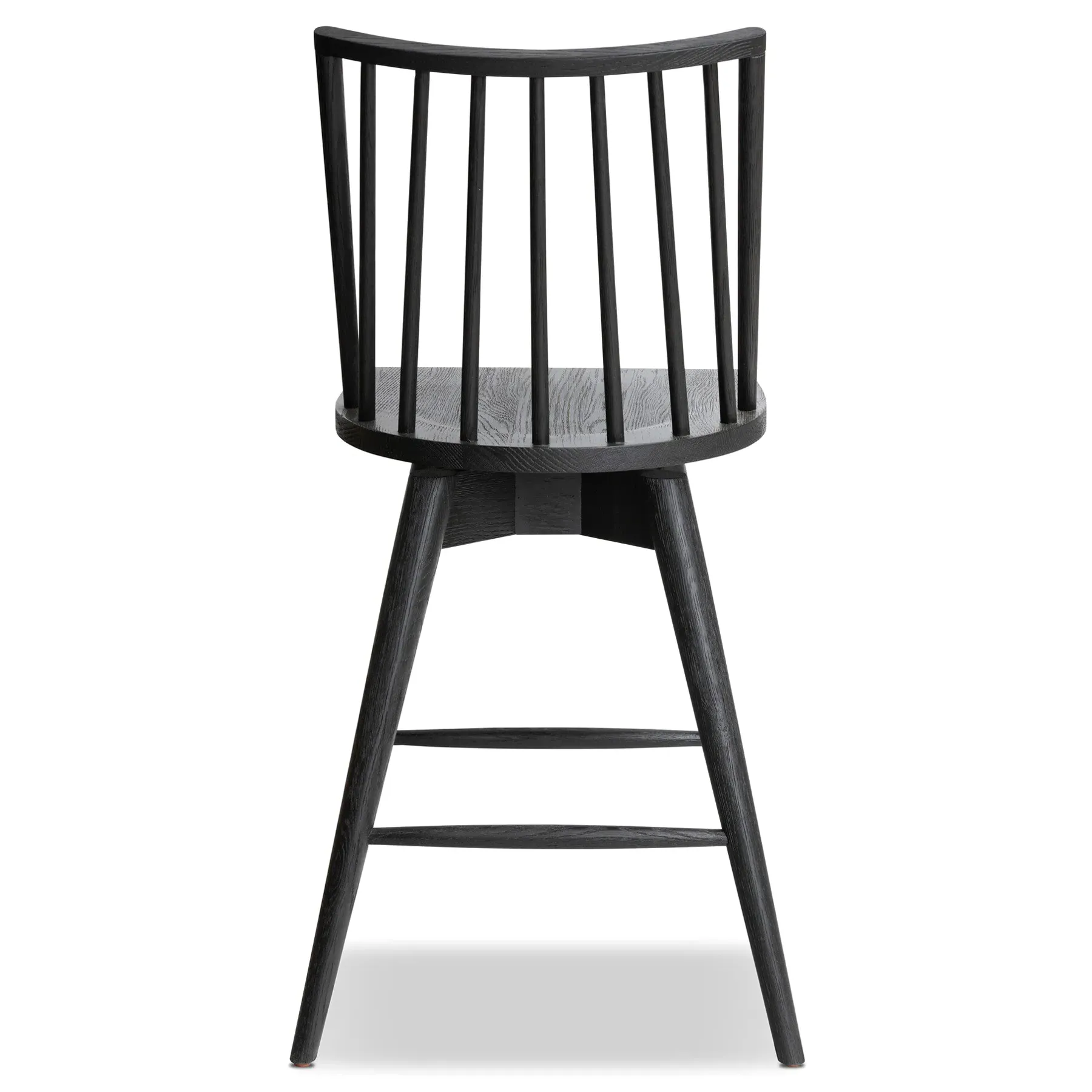 Lara Swivel Windsor Counter Stool - Black, Oak