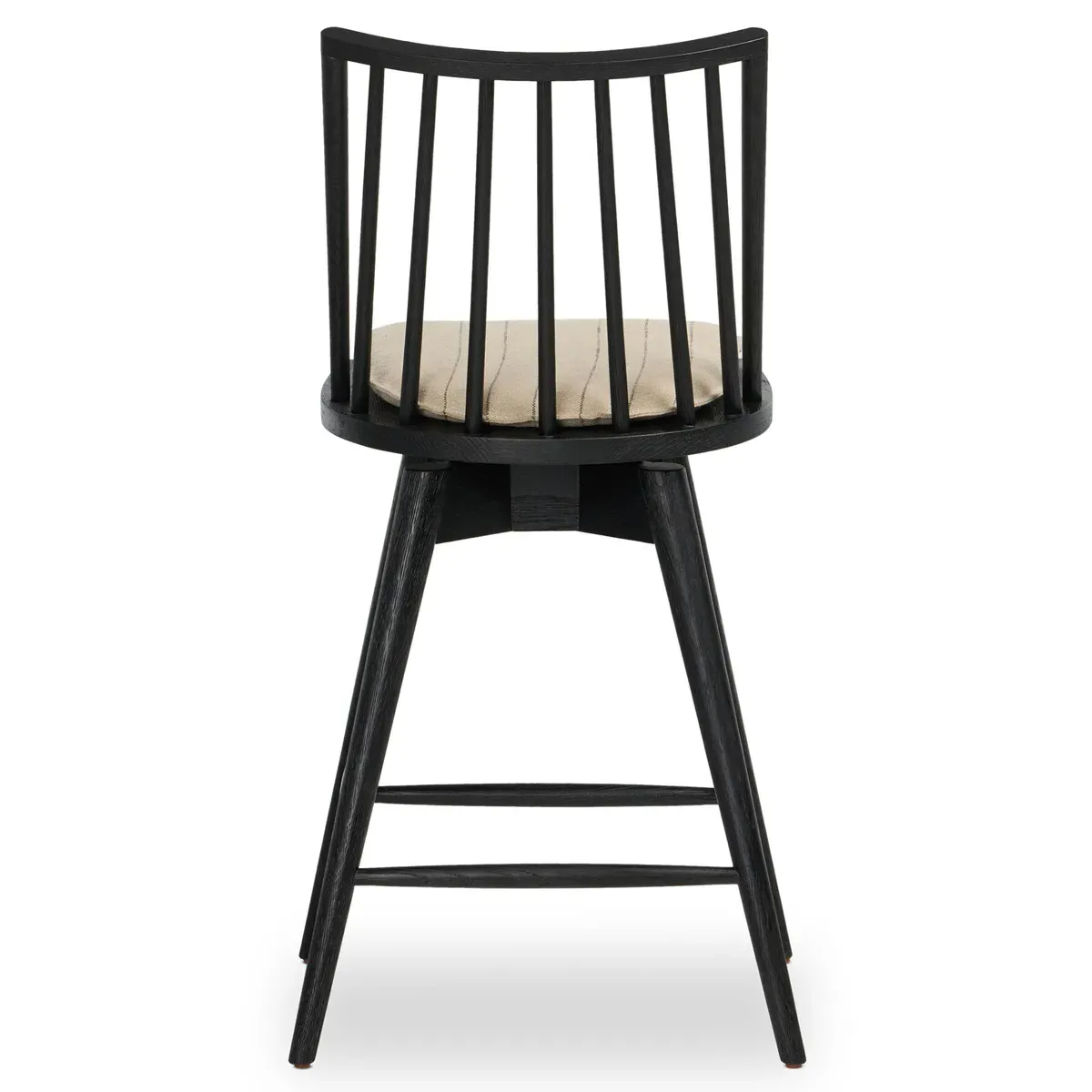 Lara Swivel Windsor Counter Stool - Black, Oak