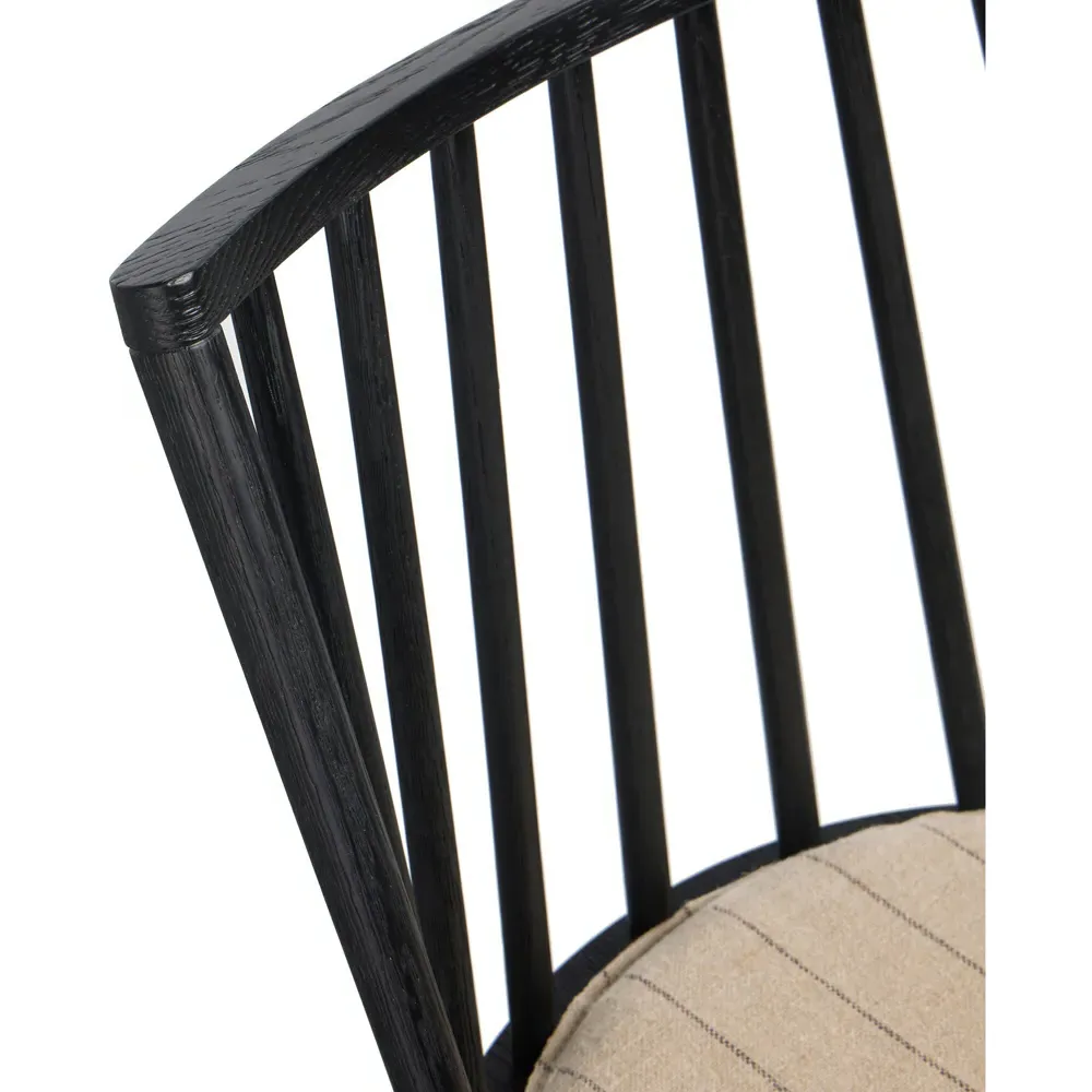 Lara Swivel Windsor Counter Stool - Black, Oak