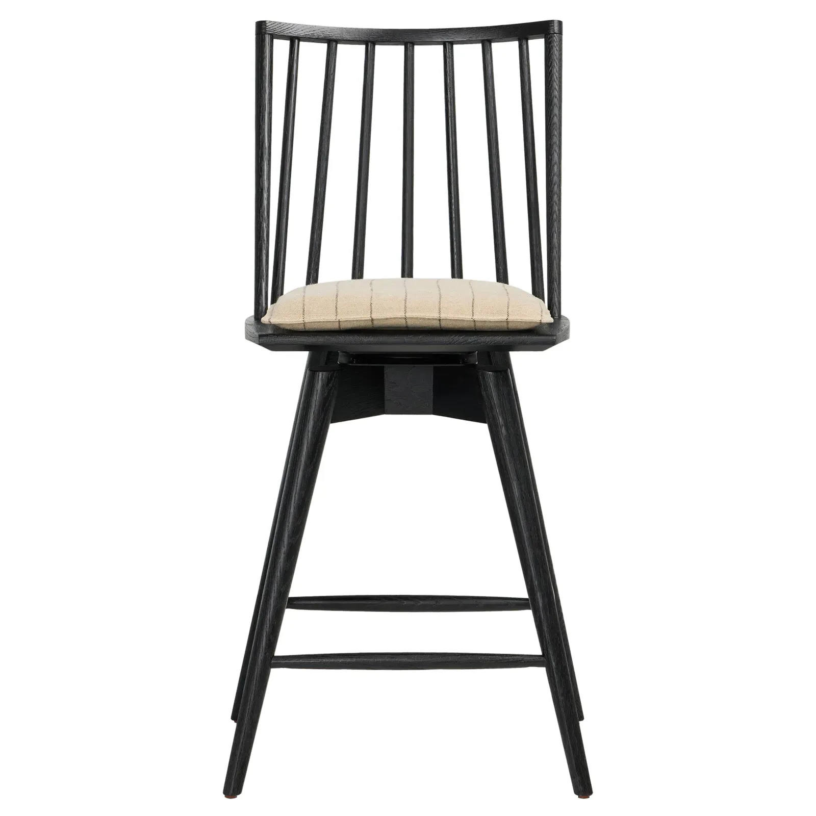 Lara Swivel Windsor Counter Stool - Black, Oak