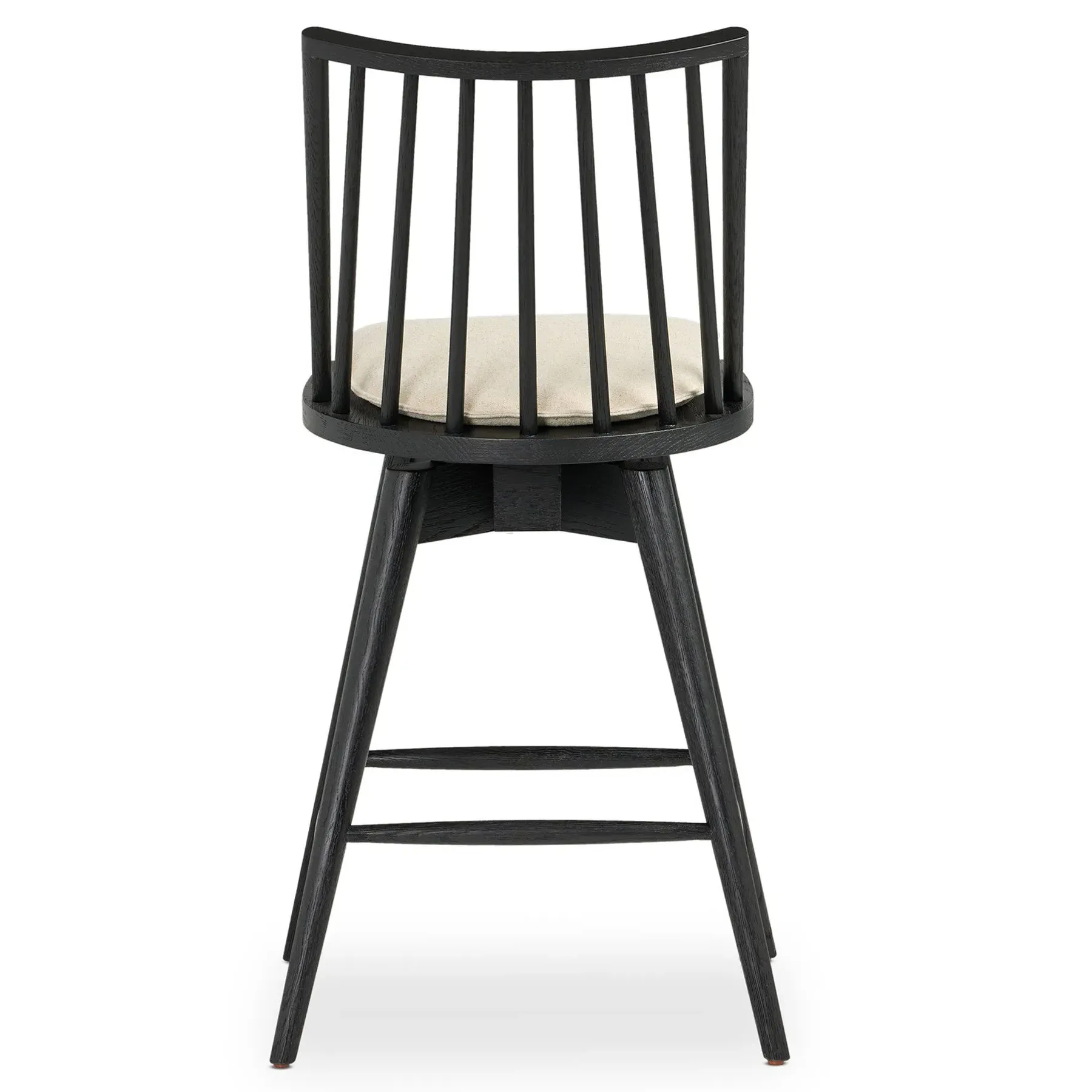 Lara Swivel Windsor Counter Stool - Black, Oak