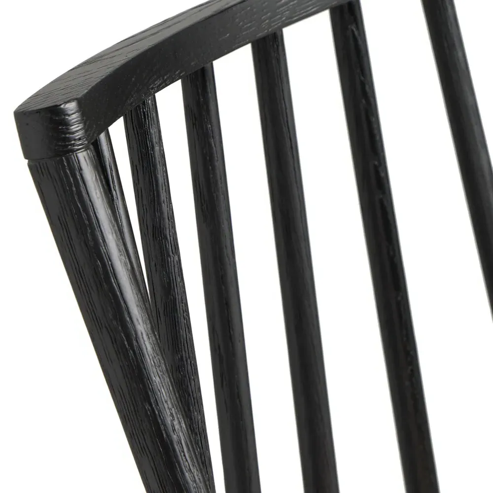 Lara Swivel Windsor Counter Stool - Black, Oak