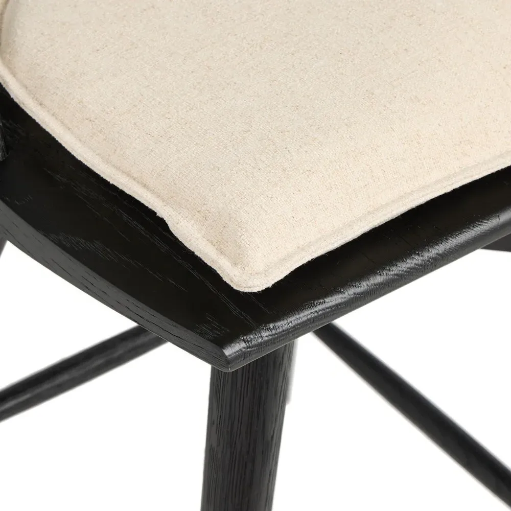 Lara Swivel Windsor Counter Stool - Black, Oak