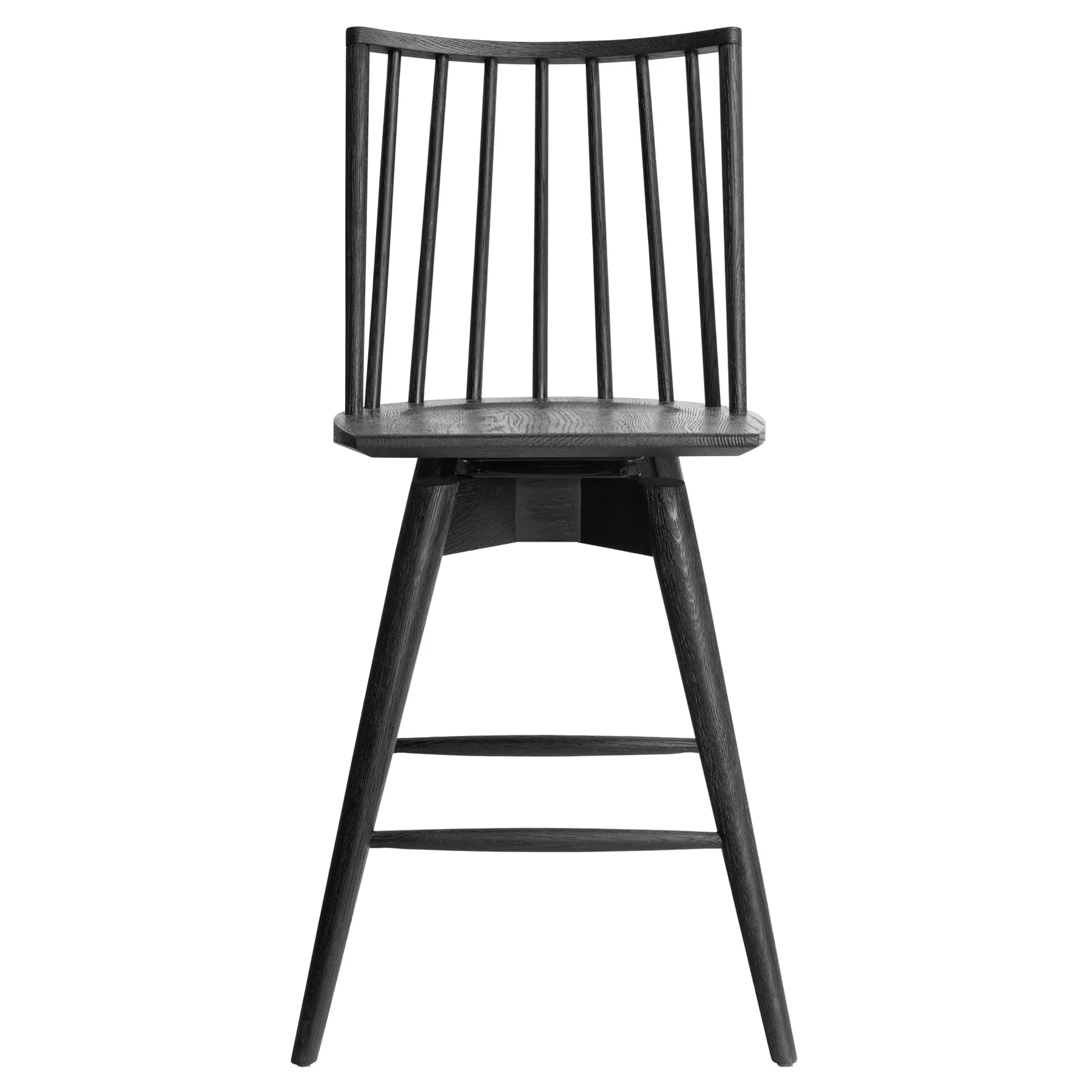 Lara Swivel Windsor Counter Stool - Black, Oak image