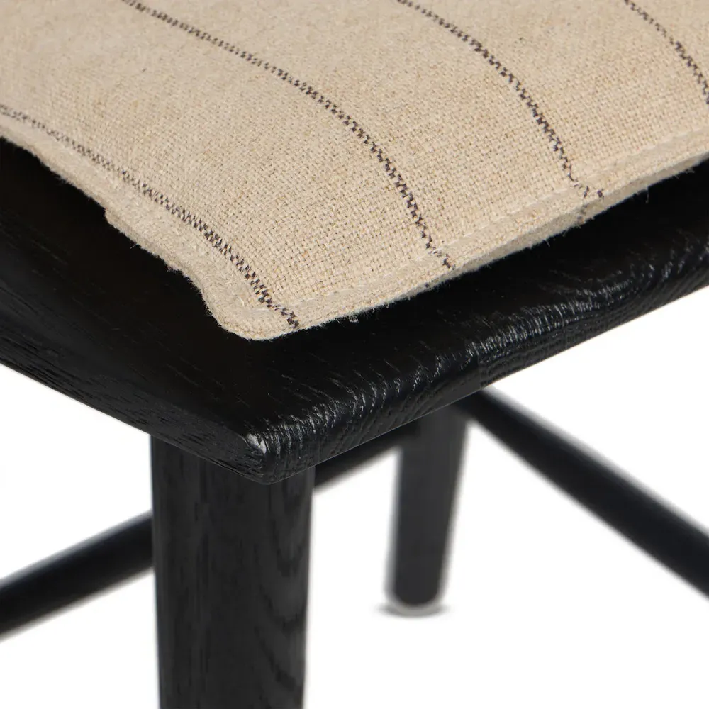 Lara Windsor Counter Stool - Black, Beige Striped