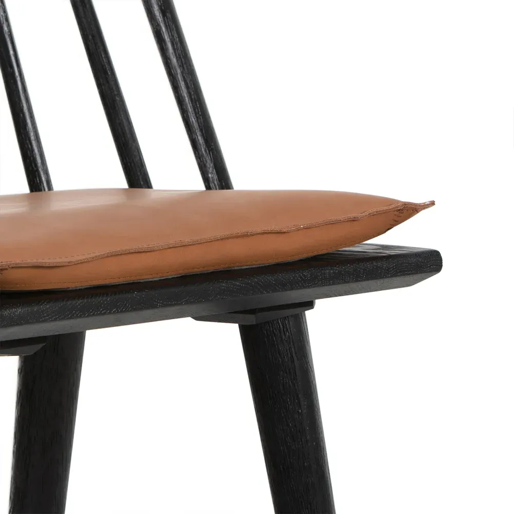 Lara Windsor Counter Stool - Black, Brown Leather